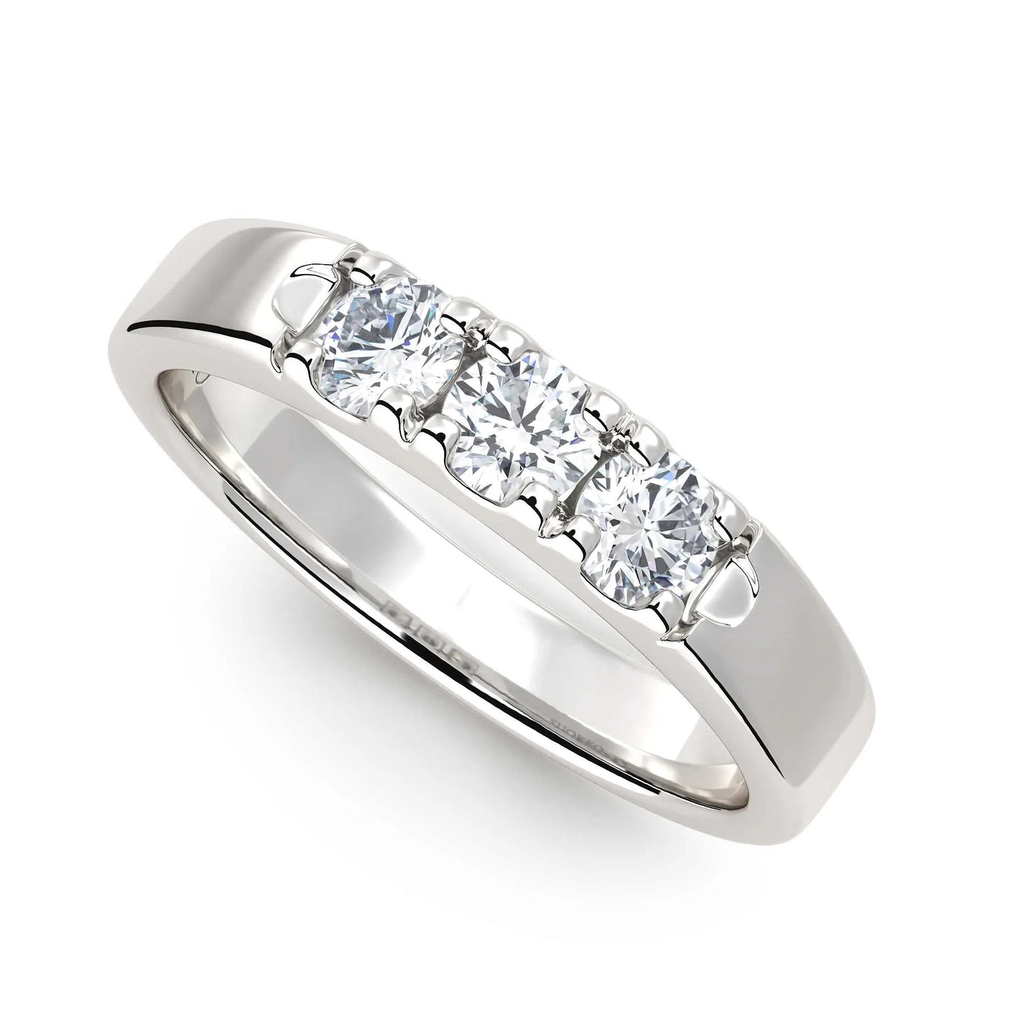 Suokko Timanttikorut -timanttisormus valkokultaa, jossa istutettuna 3 timanttia. Tuotekoodi KR10382BR15