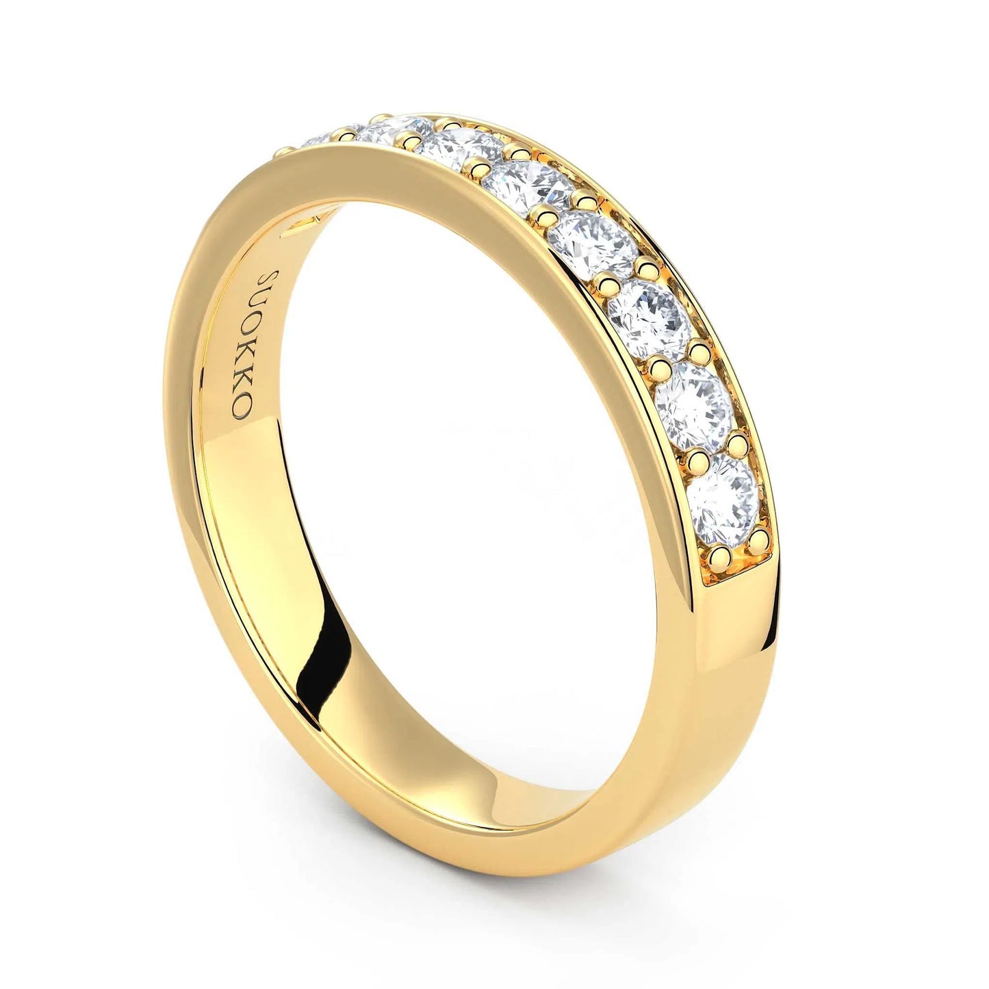 Suokko Timanttikorut -timanttisormus keltakultaa, jossa istutettuna 9 timanttia. Tuotekoodi KR10590A5