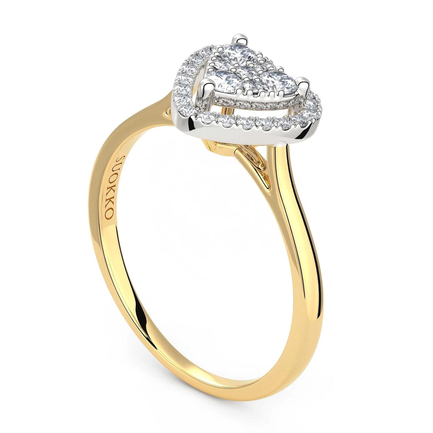 Suokko Timanttikorut -timanttisormus keltakultaa, jossa istutettuna 29 timanttia. Tuotekoodi KR11562