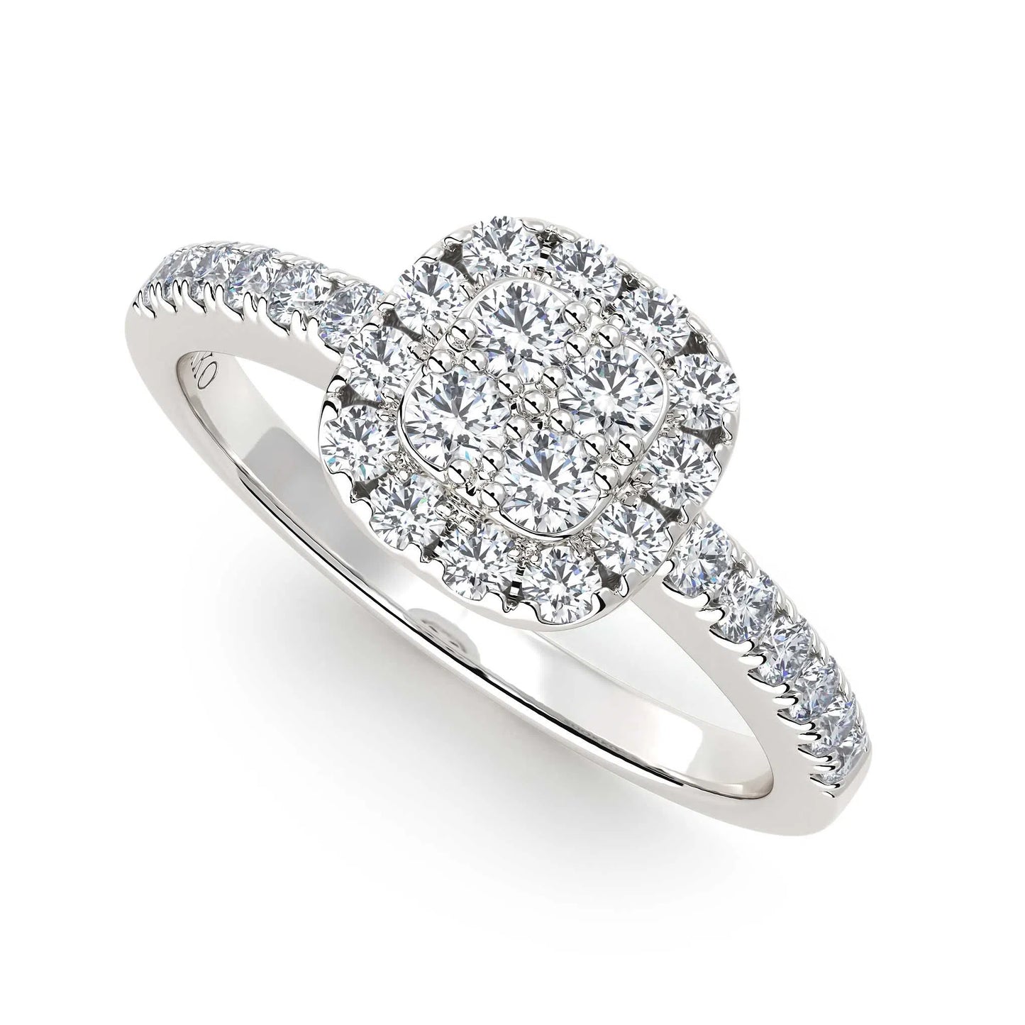 Suokko Timanttikorut -timanttisormus valkokultaa, jossa istutettuna 28 timanttia. Tuotekoodi KR11624A9