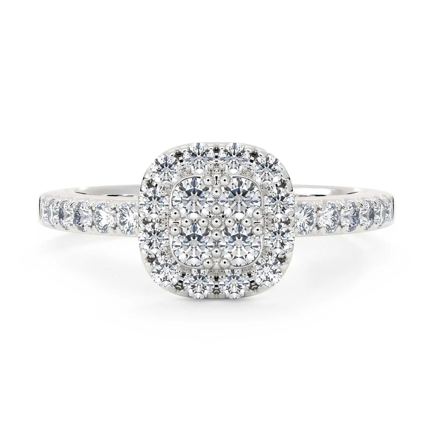 Suokko Timanttikorut -timanttisormus valkokultaa, jossa istutettuna 28 timanttia. Tuotekoodi KR11624A9