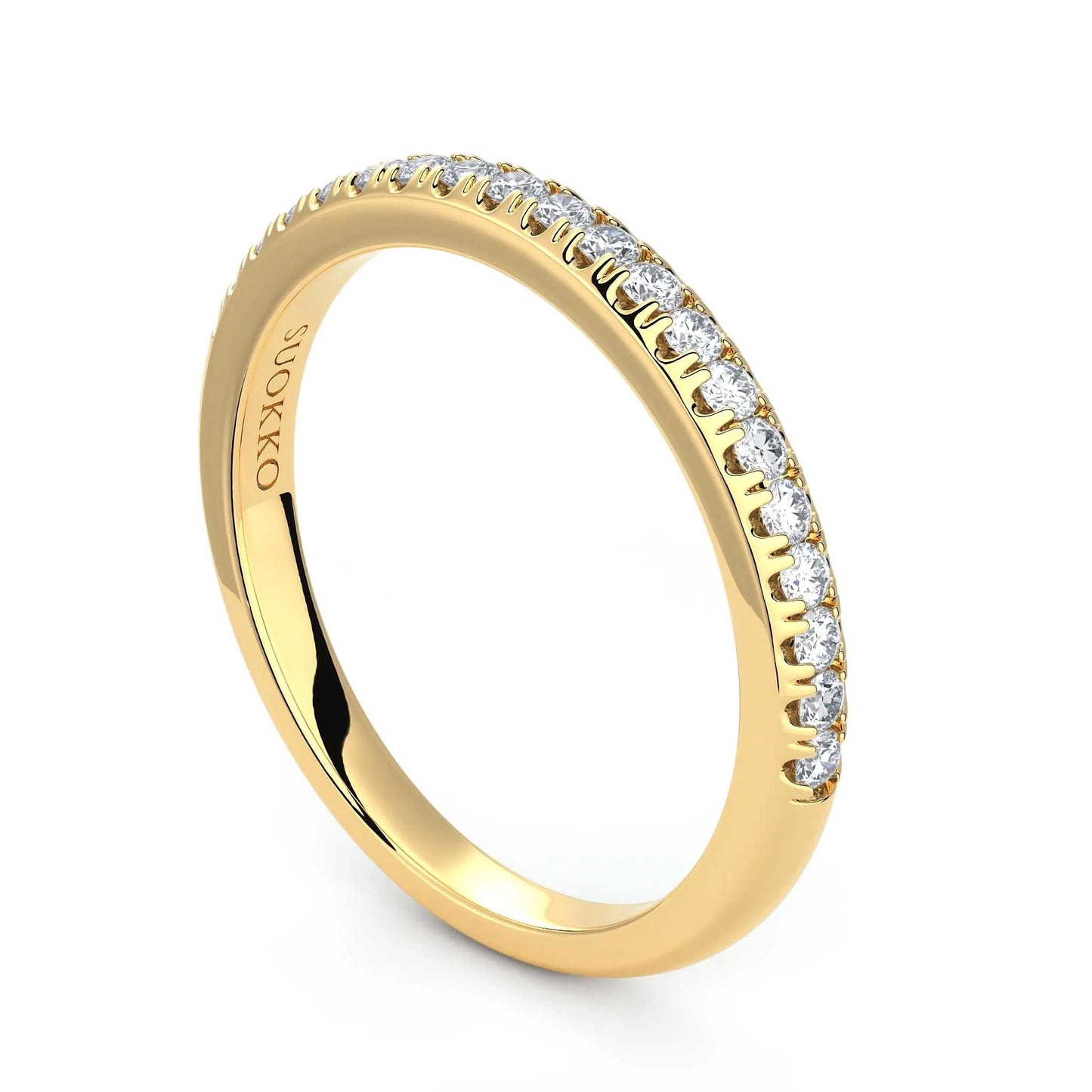 Suokko Timanttikorut -timanttisormus keltakultaa, jossa istutettuna 20 timanttia. Tuotekoodi KR13620B35