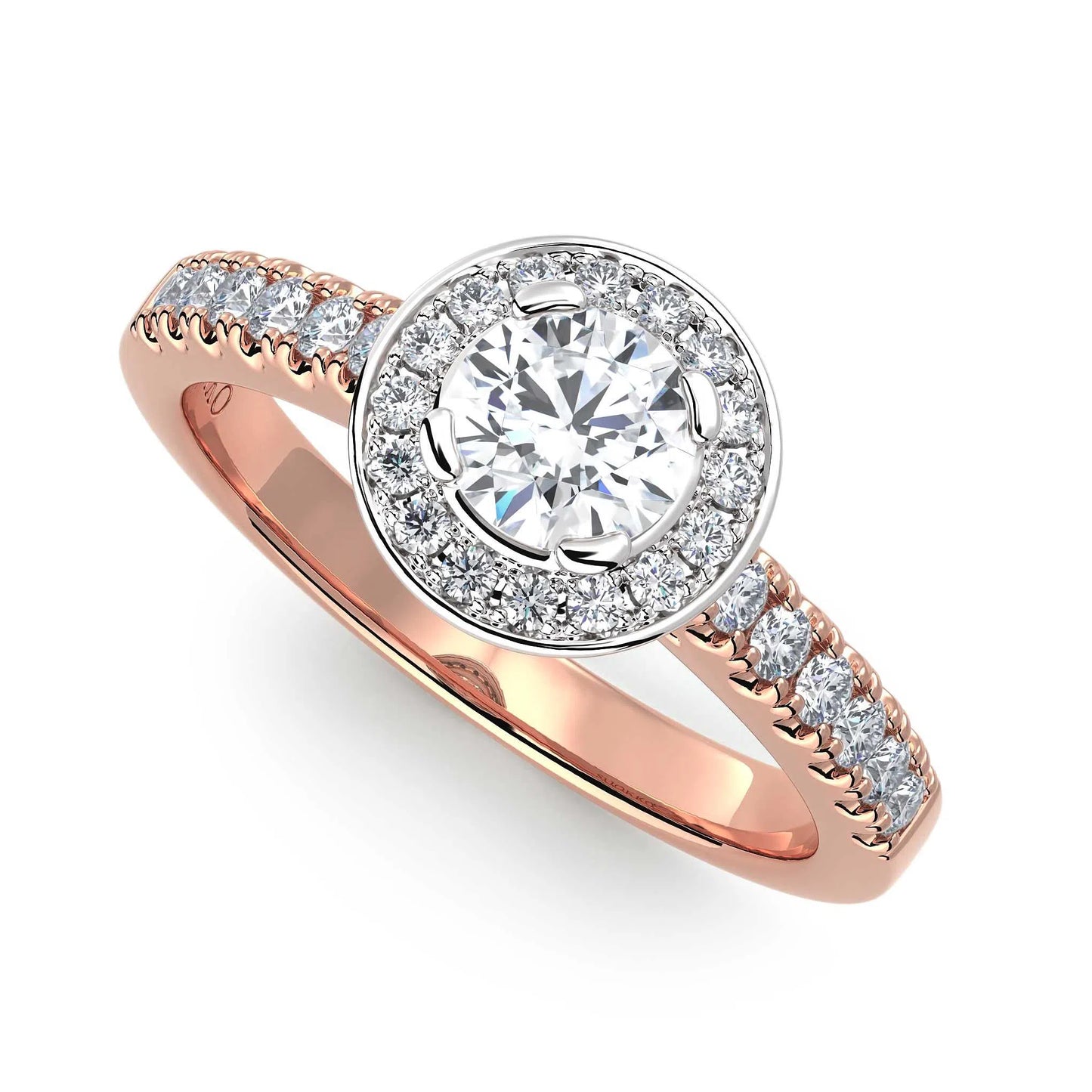 Suokko Timanttikorut -timanttisormus rosakultaa, jossa istutettuna 31 timanttia. Tuotekoodi KR14440BR50A