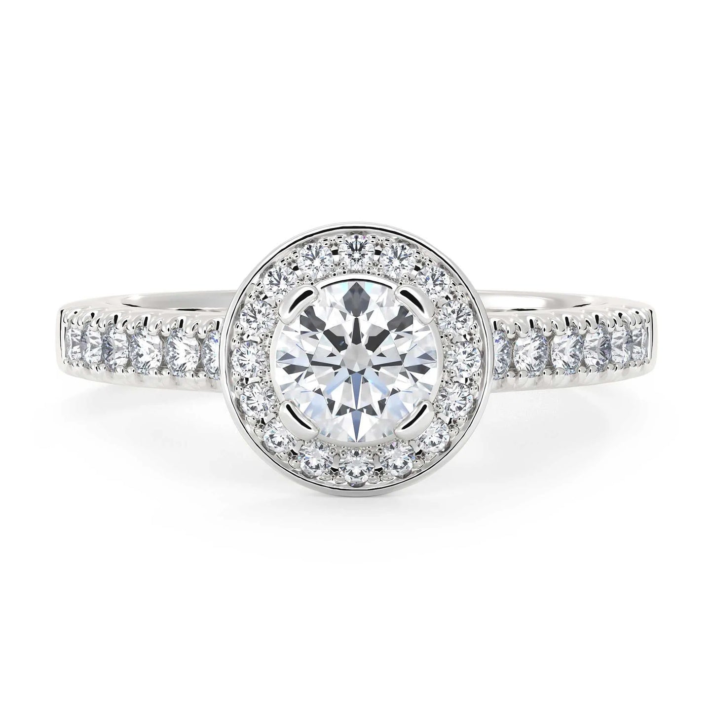 Suokko Timanttikorut -timanttisormus valkokultaa, jossa istutettuna 31 timanttia. Tuotekoodi KR14440BR50A