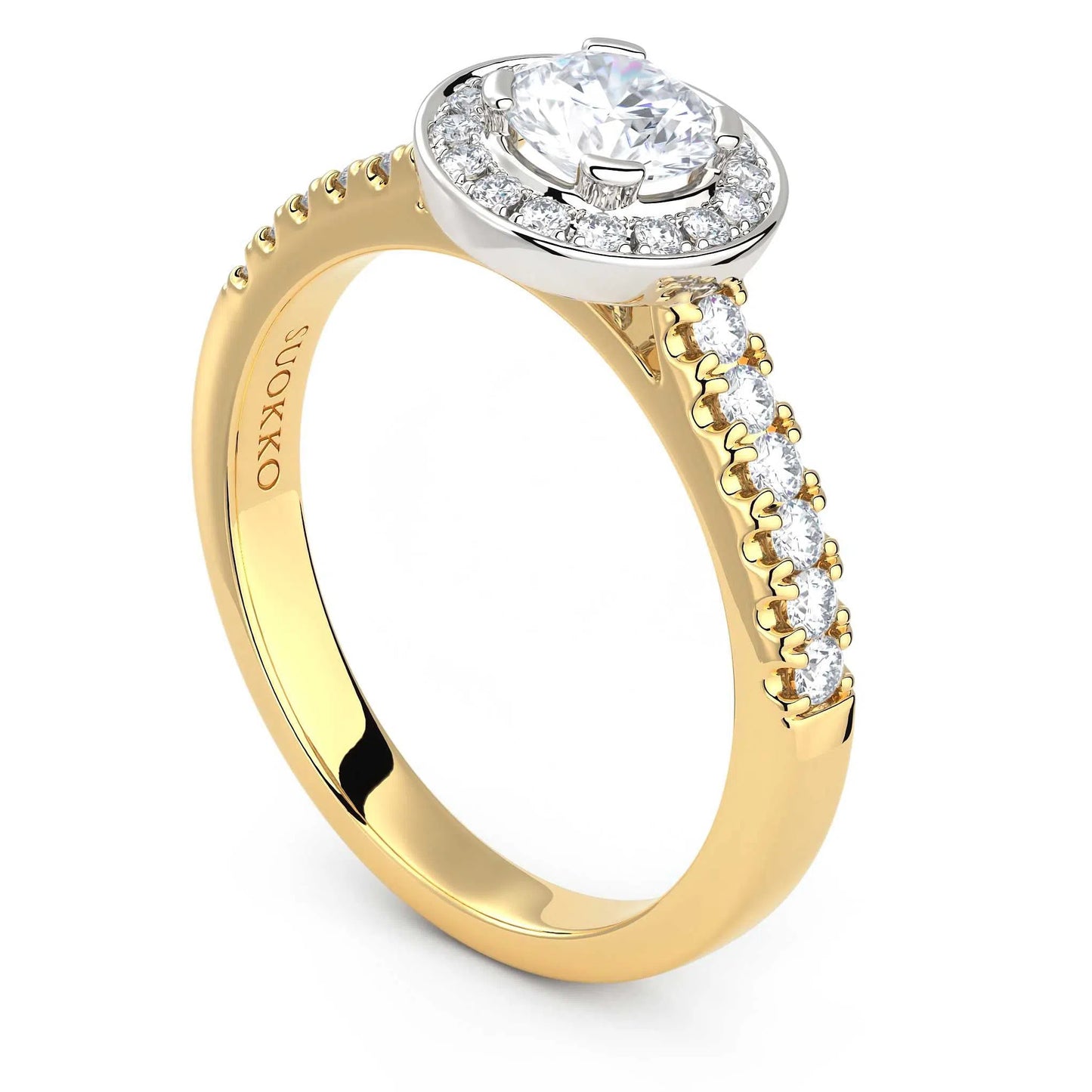 Suokko Timanttikorut -timanttisormus keltakultaa, jossa istutettuna 31 timanttia. Tuotekoodi KR14440BR50A