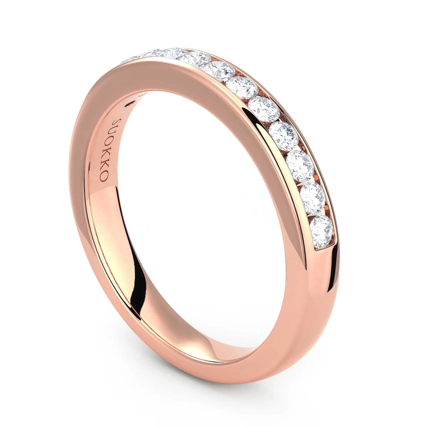 Suokko Timanttikorut -timanttisormus rosakultaa, jossa istutettuna 12 timanttia. Tuotekoodi KR14686B1