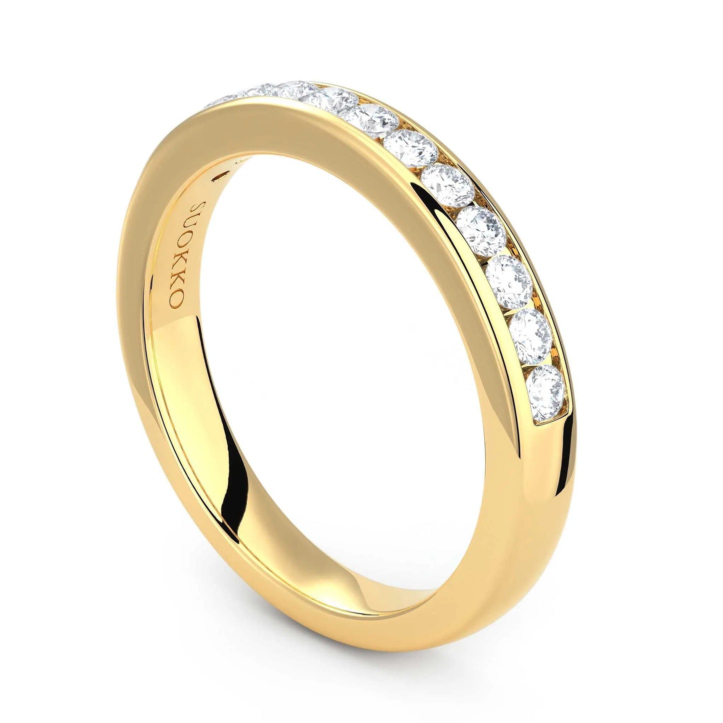 Suokko Timanttikorut -timanttisormus keltakultaa, jossa istutettuna 12 timanttia. Tuotekoodi KR14686B1