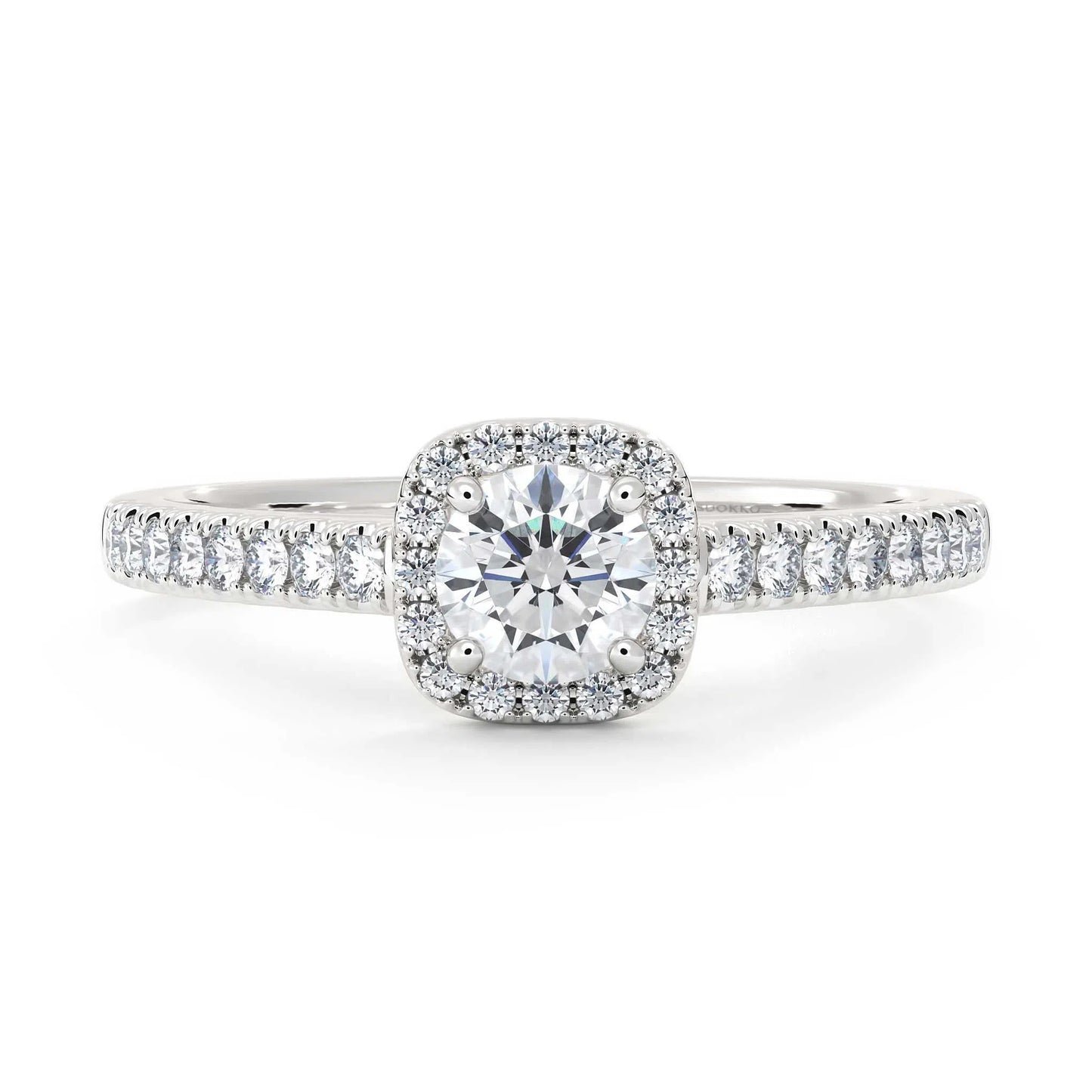 Suokko Timanttikorut -timanttisormus valkokultaa, jossa istutettuna 33 timanttia. Tuotekoodi KR17277BR35A1