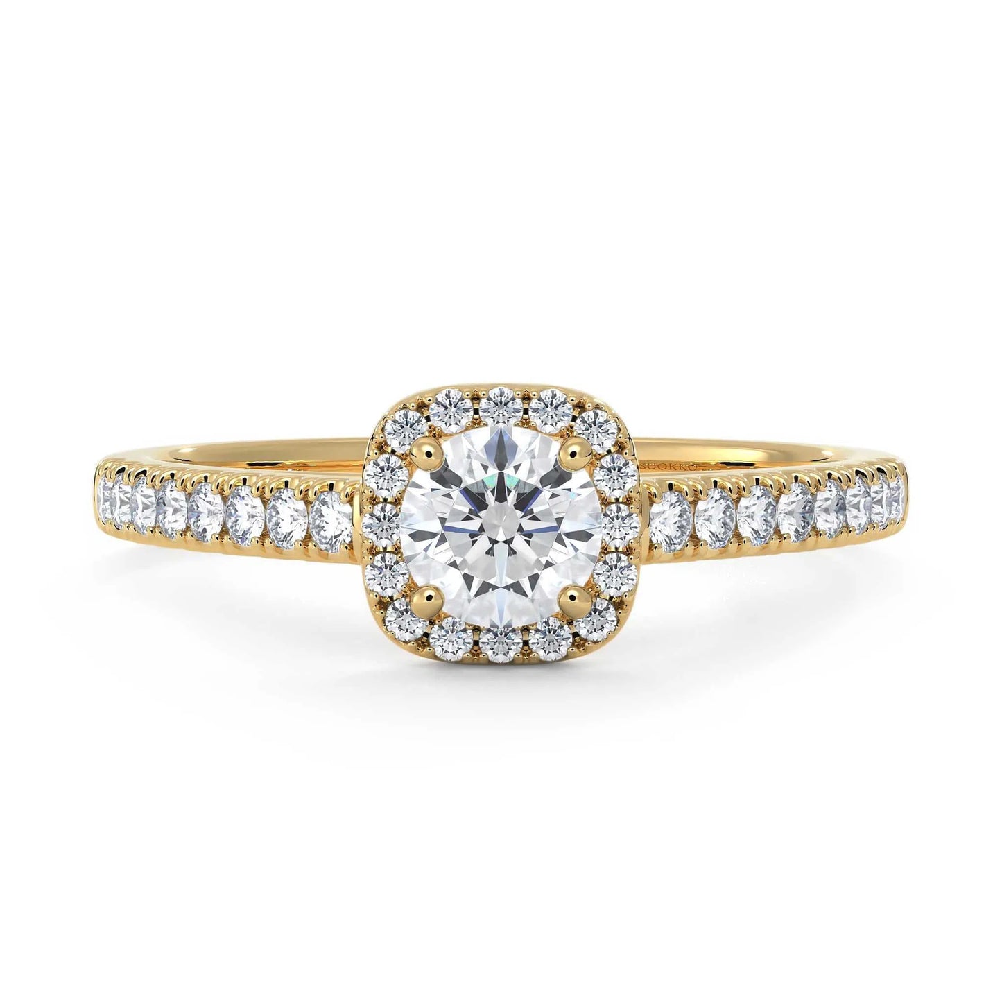 Suokko Timanttikorut -timanttisormus keltakultaa, jossa istutettuna 33 timanttia. Tuotekoodi KR17277BR35A1