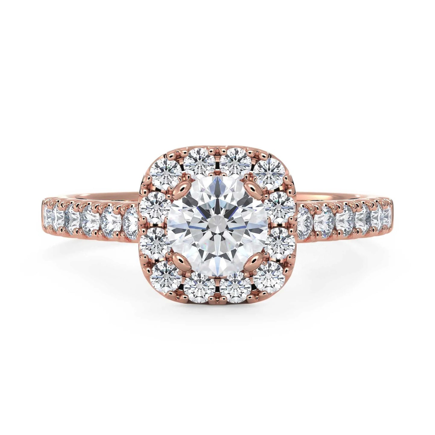 Suokko Timanttikorut -timanttisormus rosakultaa, jossa istutettuna 25 timanttia. Tuotekoodi KR17277BR50A1