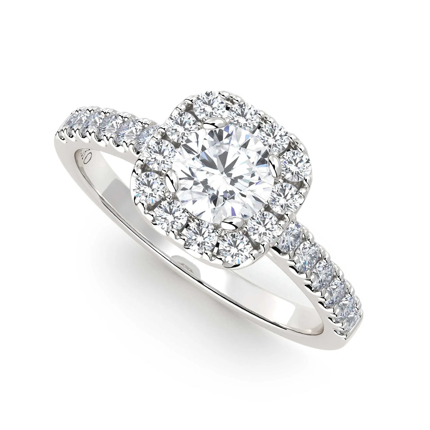 Suokko Timanttikorut -timanttisormus valkokultaa, jossa istutettuna 25 timanttia. Tuotekoodi KR17277BR50A1