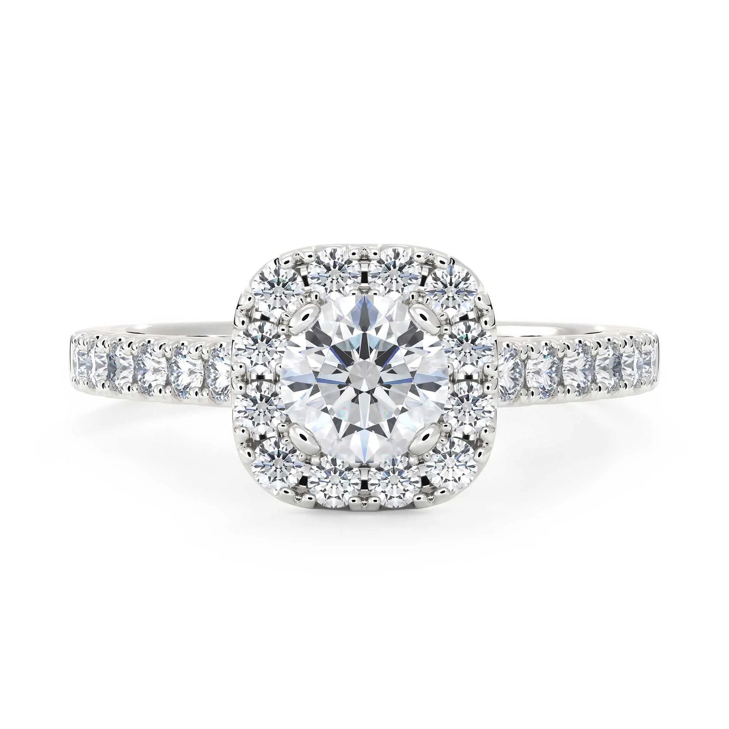 Suokko Timanttikorut -timanttisormus valkokultaa, jossa istutettuna 25 timanttia. Tuotekoodi KR17277BR50A1