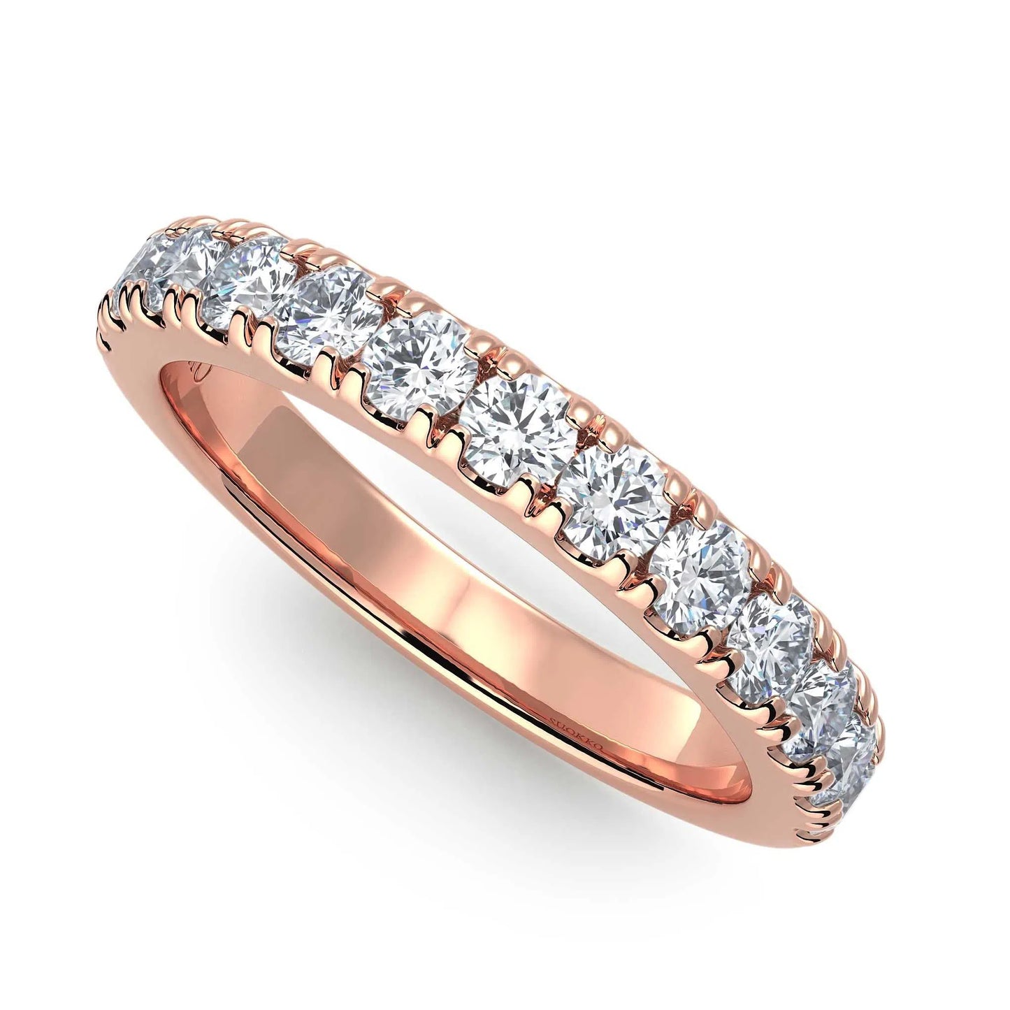 Suokko Timanttikorut -timanttisormus rosakultaa, jossa istutettuna 13 timanttia. Tuotekoodi KR17282B45A