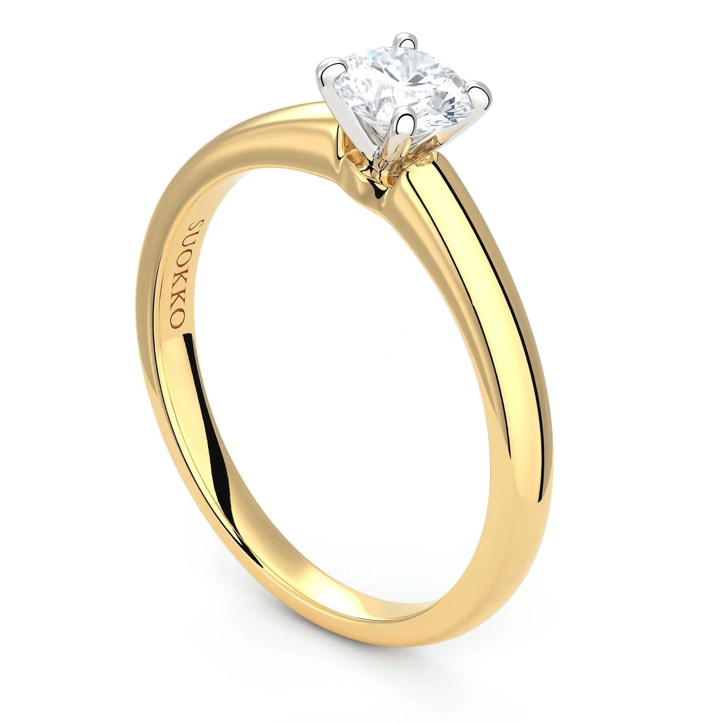 Suokko Timanttikorut -timanttisormus keltakultaa, jossa istutettuna yksi timantti. Tuotekoodi KR17282BR45A