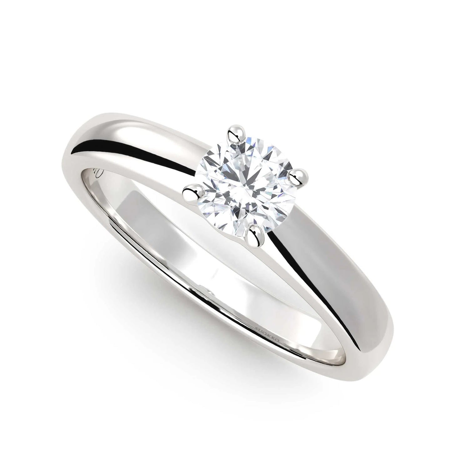 Suokko Timanttikorut -timanttisormus valkokultaa, jossa istutettuna yksi timantti. Tuotekoodi KR17282BR45