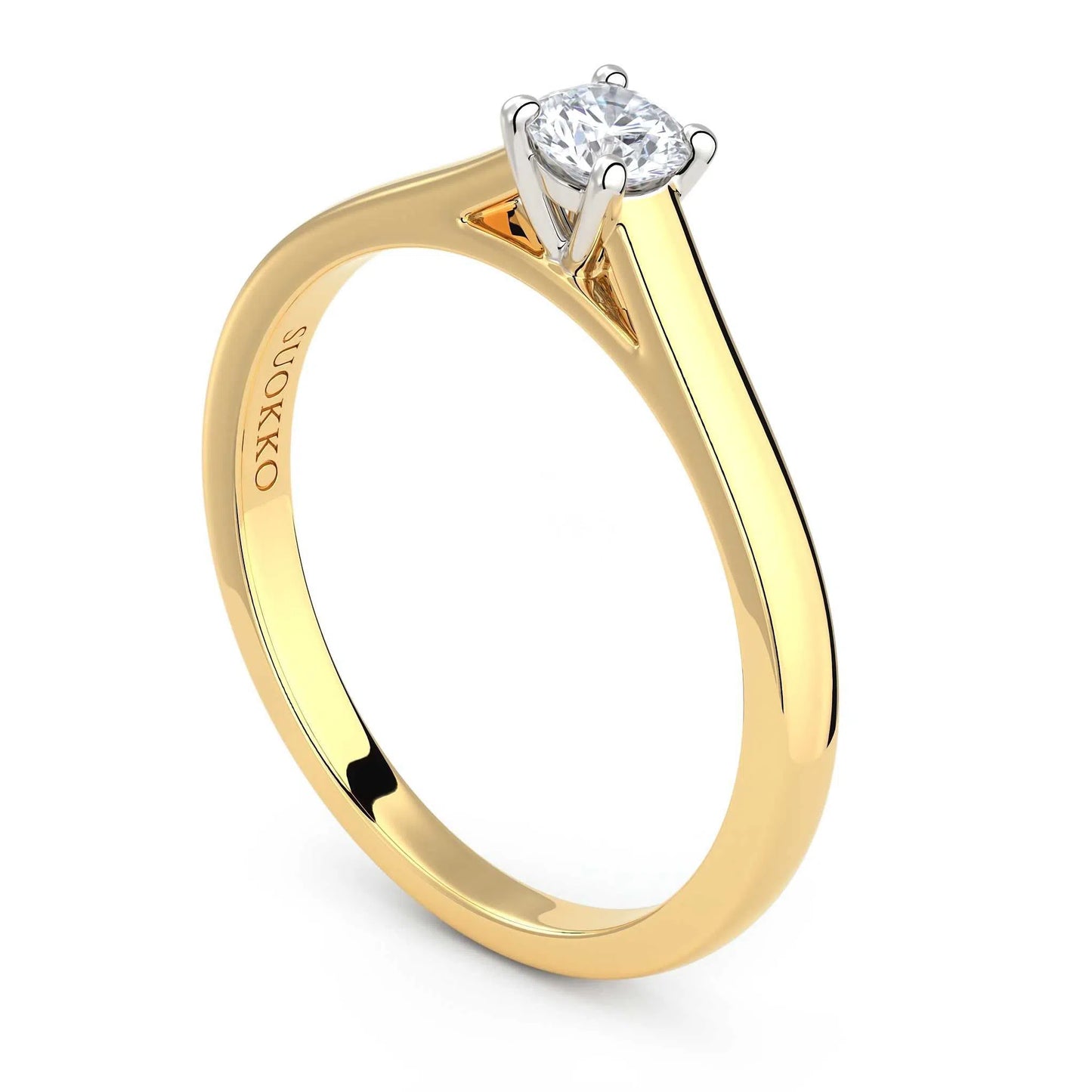 Suokko Timanttikorut -timanttisormus keltakultaa, jossa istutettuna yksi timantti. Tuotekoodi KR17417BR20