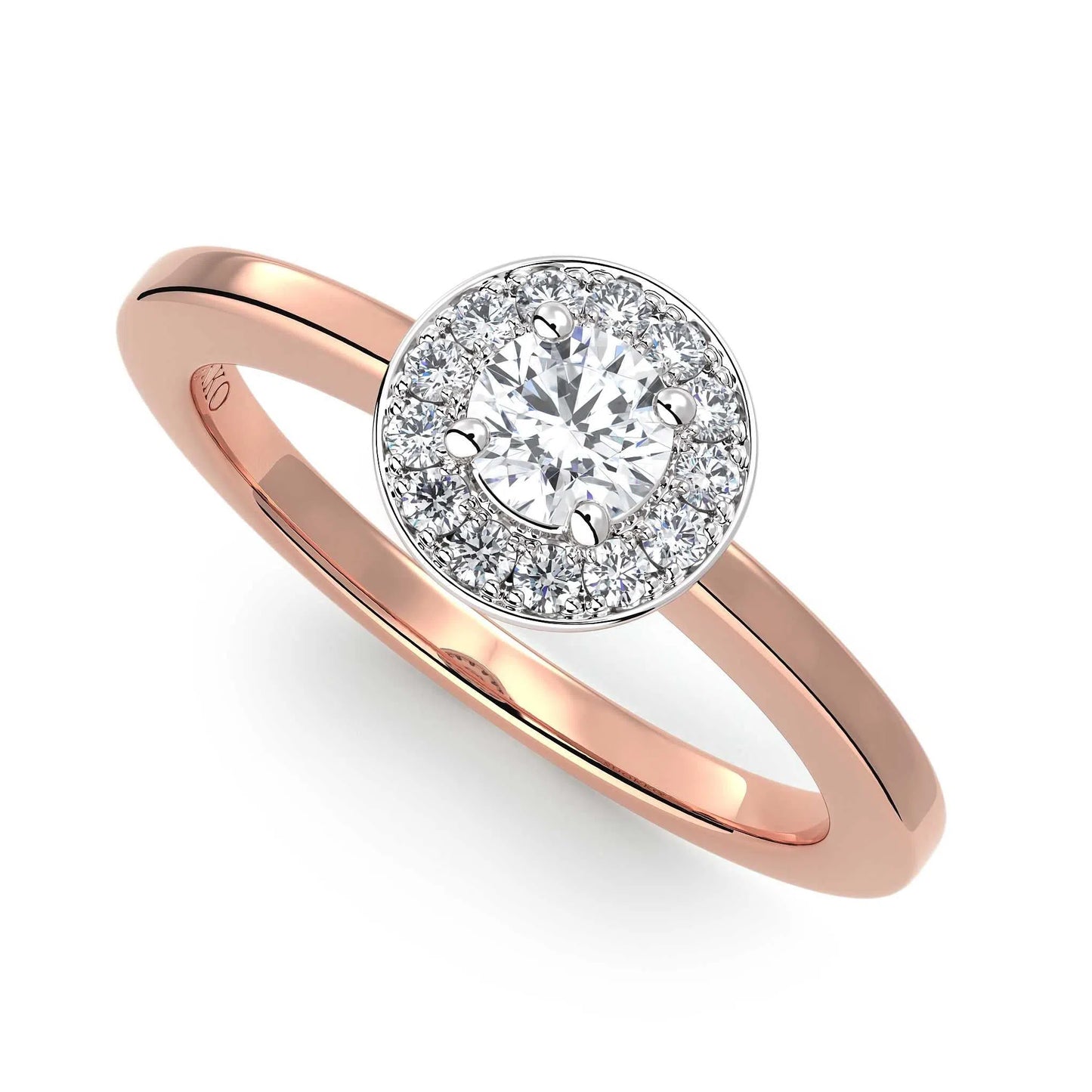 Suokko Timanttikorut -timanttisormus rosakultaa, jossa istutettuna 14 timanttia. Tuotekoodi KR17616BR25