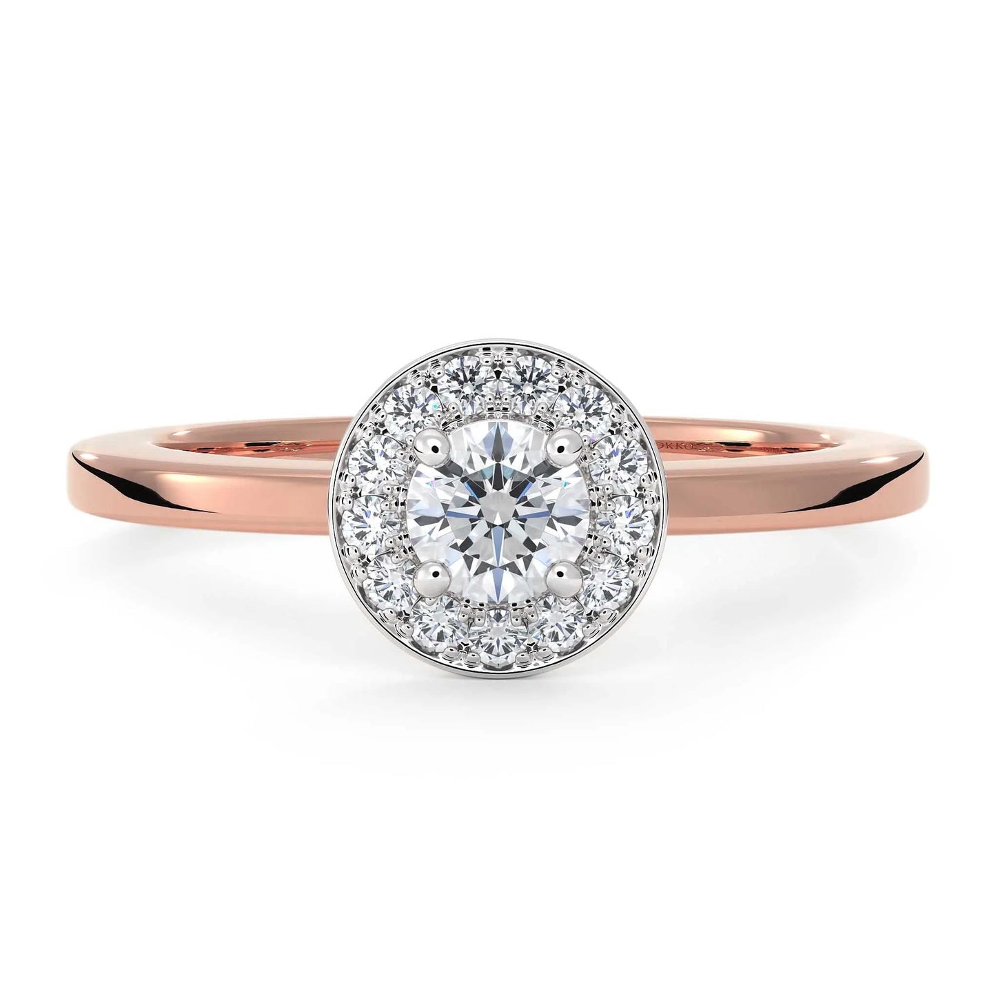 Suokko Timanttikorut -timanttisormus rosakultaa, jossa istutettuna 14 timanttia. Tuotekoodi KR17616BR25