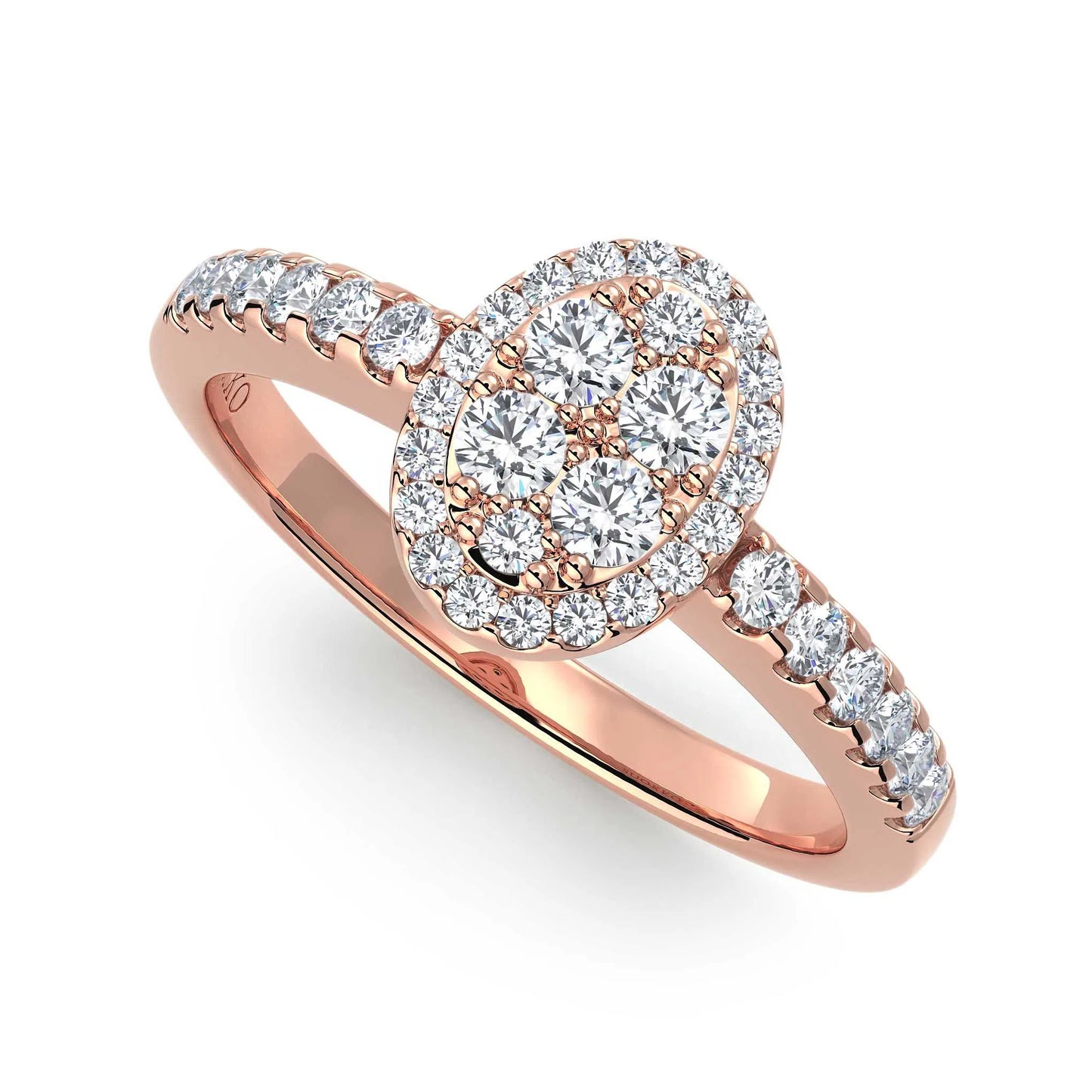 Suokko Timanttikorut -timanttisormus rosakultaa, jossa istutettuna 38 timanttia. Tuotekoodi KR17973