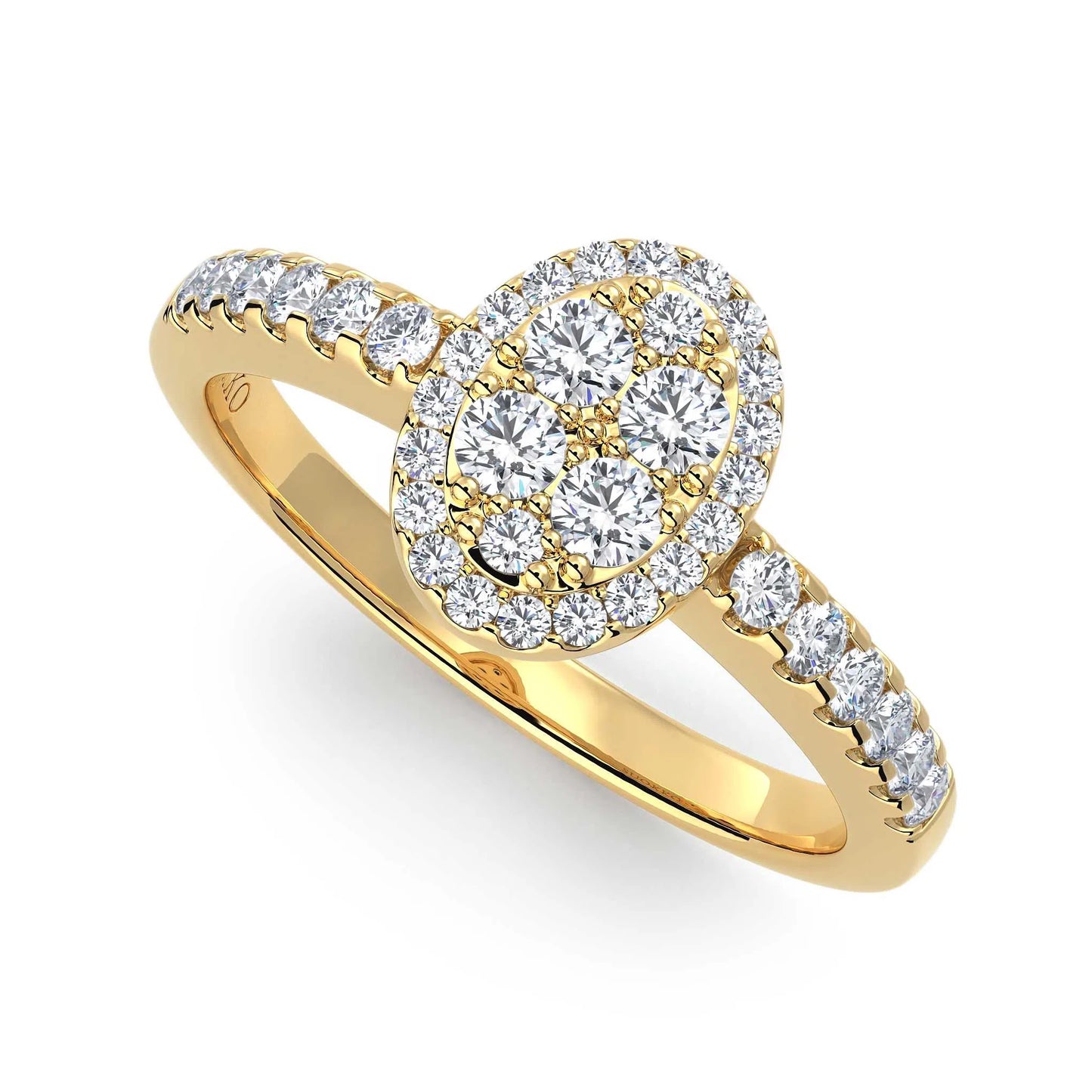 Suokko Timanttikorut -timanttisormus keltakultaa, jossa istutettuna 38 timanttia. Tuotekoodi KR17973