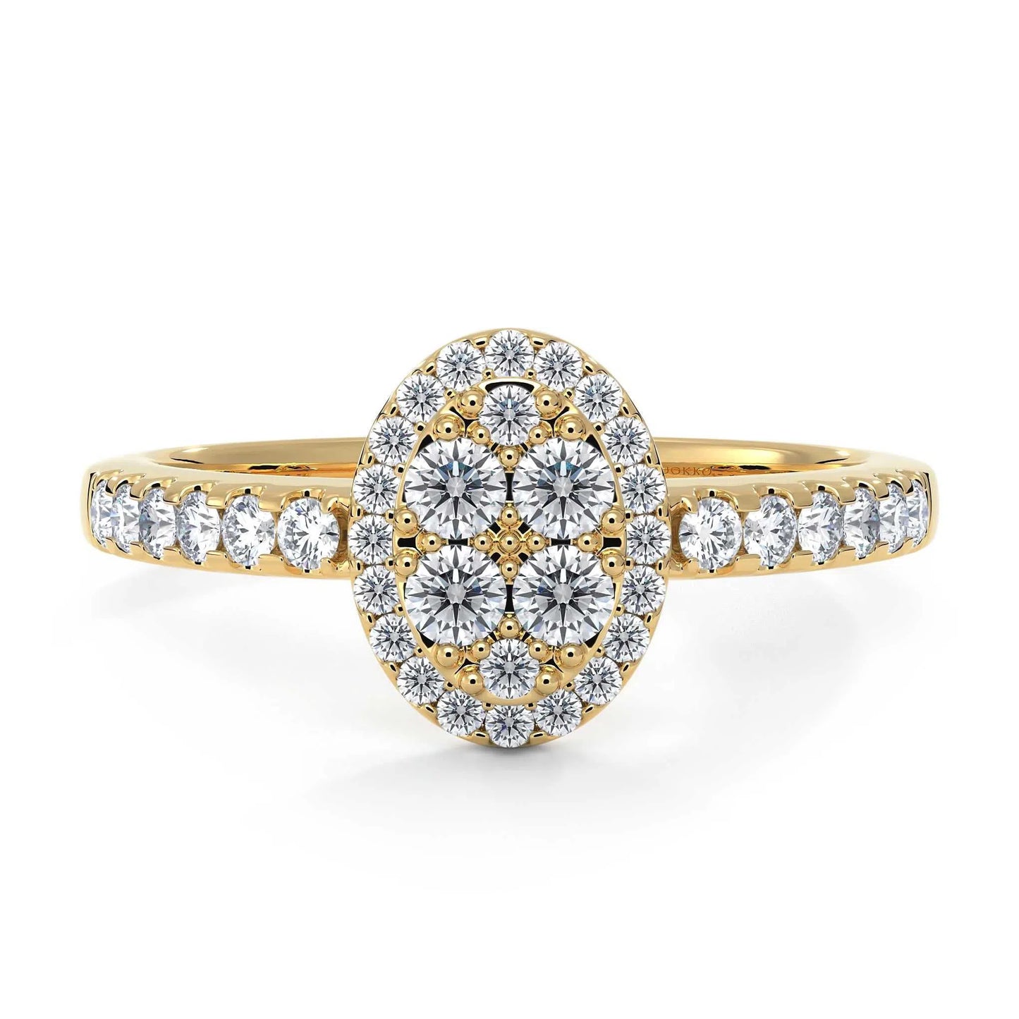 Suokko Timanttikorut -timanttisormus keltakultaa, jossa istutettuna 38 timanttia. Tuotekoodi KR17973