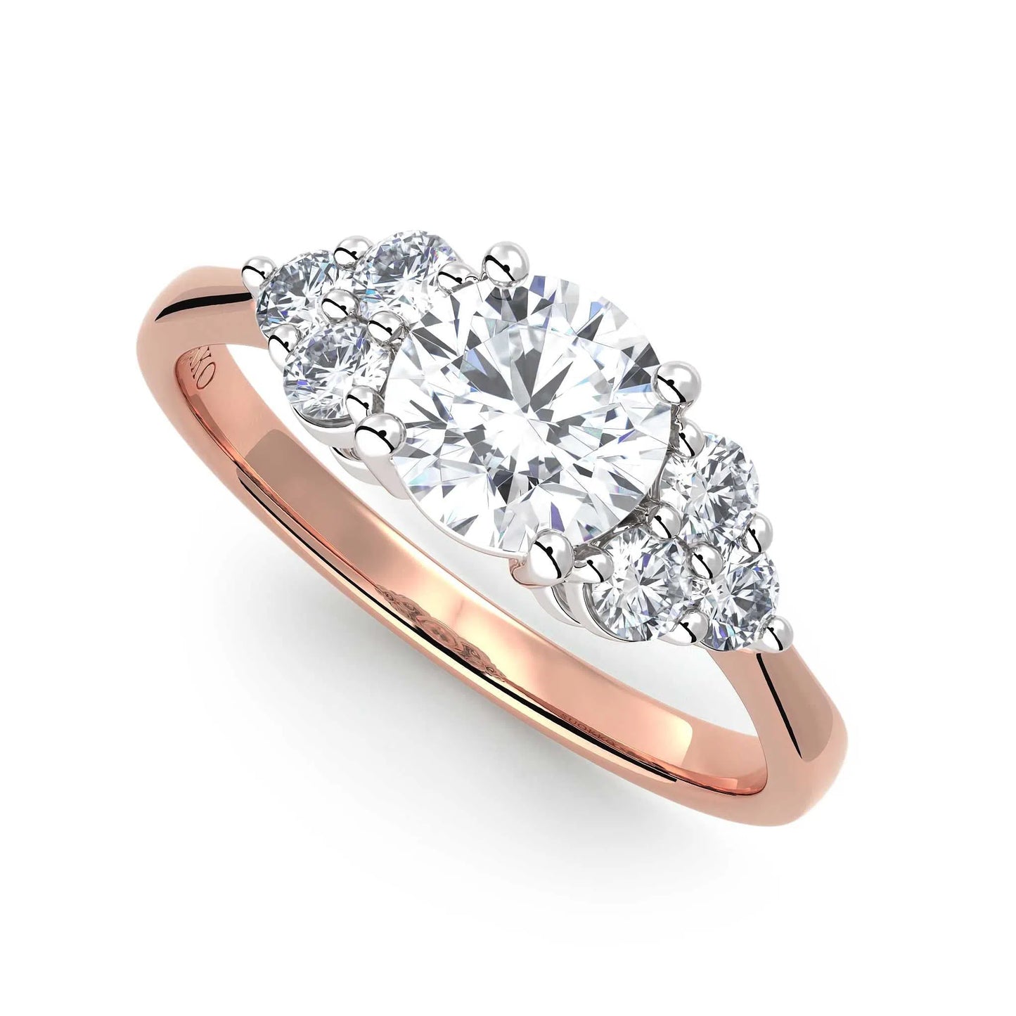 Suokko Timanttikorut -timanttisormus rosakultaa, jossa istutettuna 7 timanttia. Tuotekoodi KR18131BR80