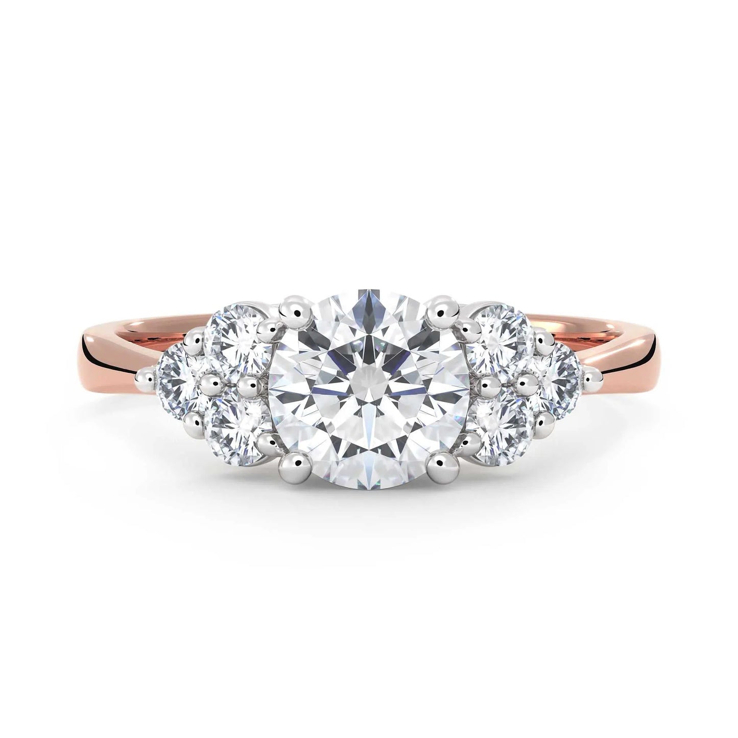 Suokko Timanttikorut -timanttisormus rosakultaa, jossa istutettuna 7 timanttia. Tuotekoodi KR18131BR80