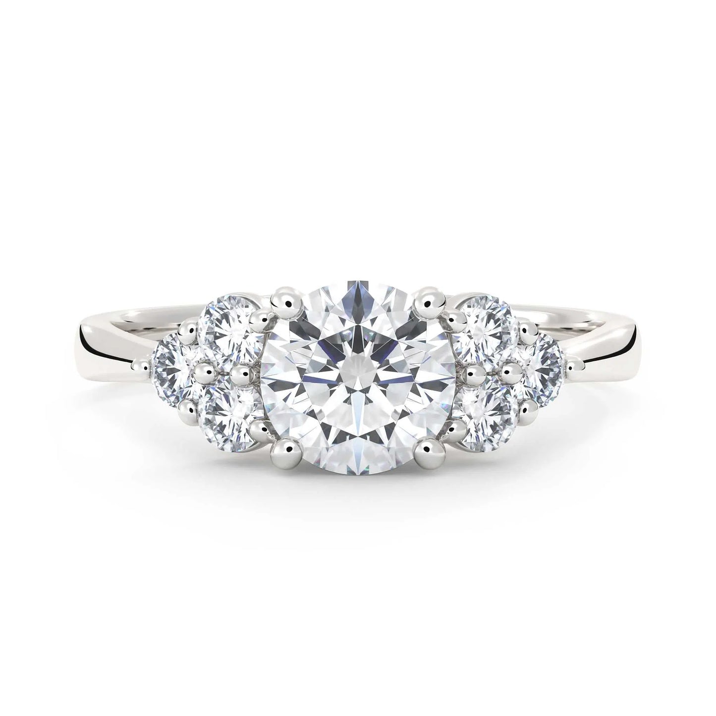 Suokko Timanttikorut -timanttisormus valkokultaa, jossa istutettuna 7 timanttia. Tuotekoodi KR18131BR80