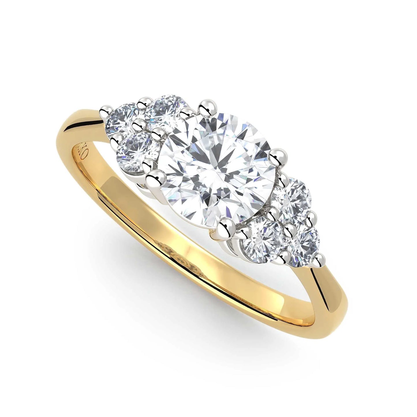 Suokko Timanttikorut -timanttisormus keltakultaa, jossa istutettuna 7 timanttia. Tuotekoodi KR18131BR80