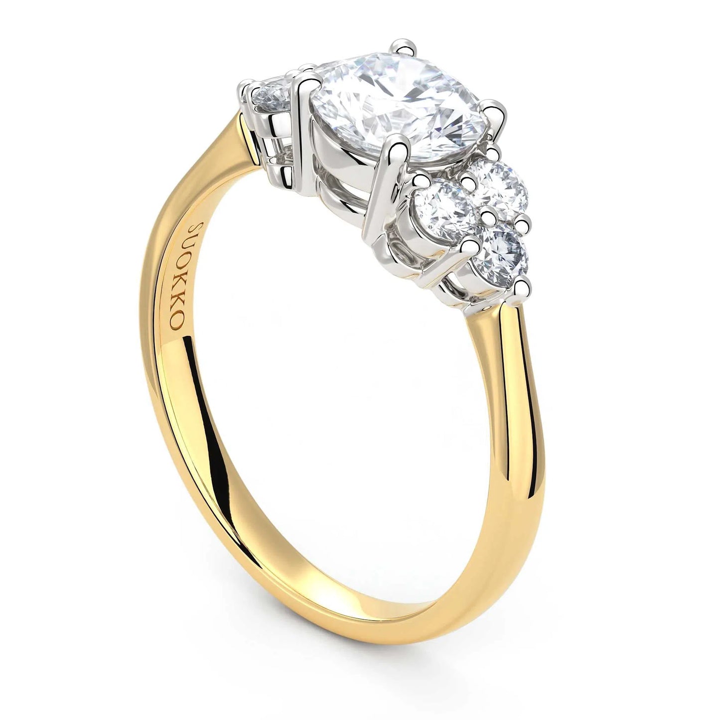 Suokko Timanttikorut -timanttisormus keltakultaa, jossa istutettuna 7 timanttia. Tuotekoodi KR18131BR80