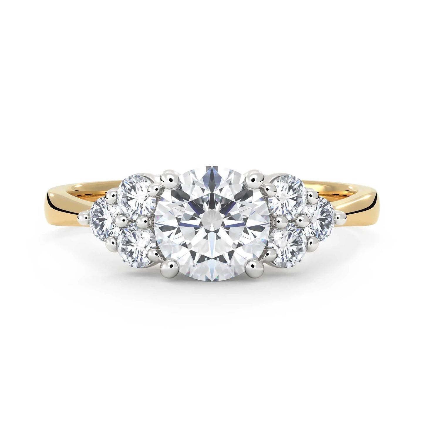 Suokko Timanttikorut -timanttisormus keltakultaa, jossa istutettuna 7 timanttia. Tuotekoodi KR18131BR80