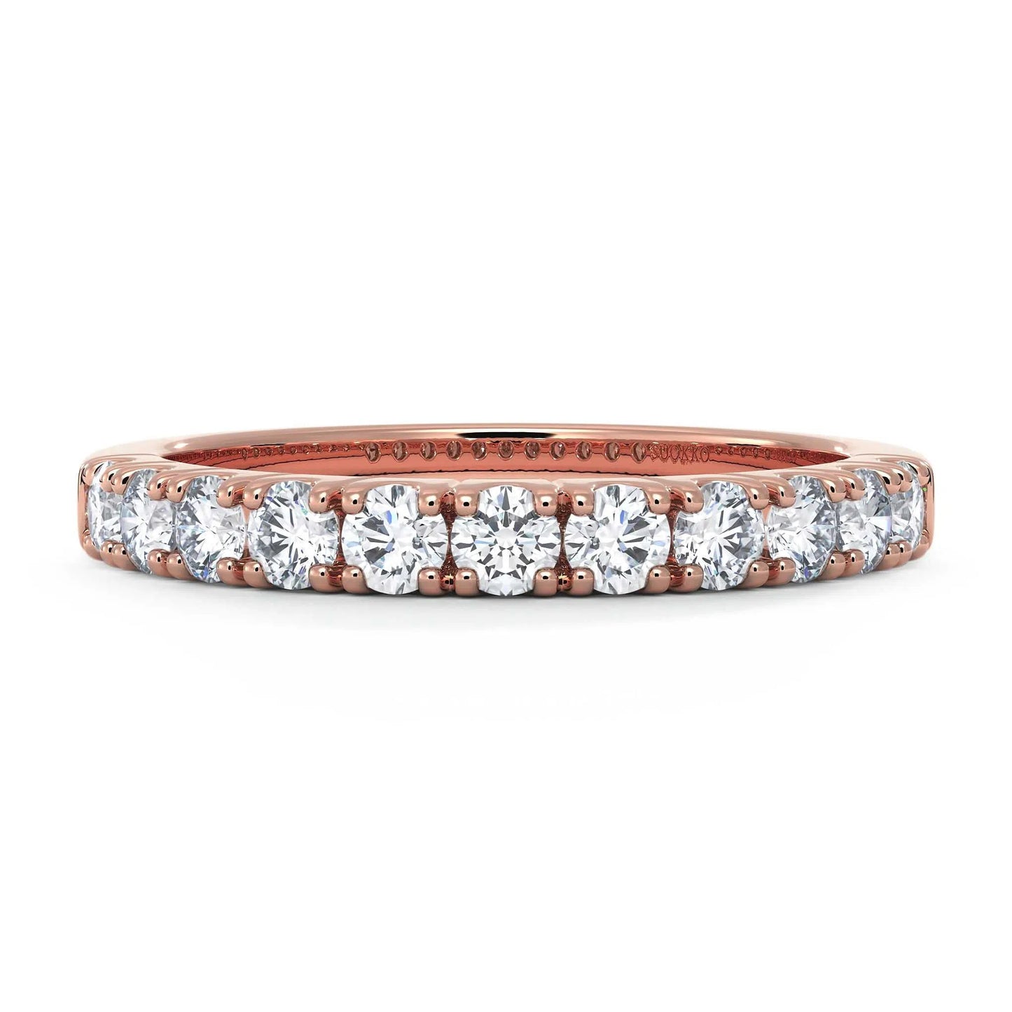 Suokko Timanttikorut -timanttisormus rosakultaa, jossa istutettuna 11 timanttia. Tuotekoodi KR18132B65