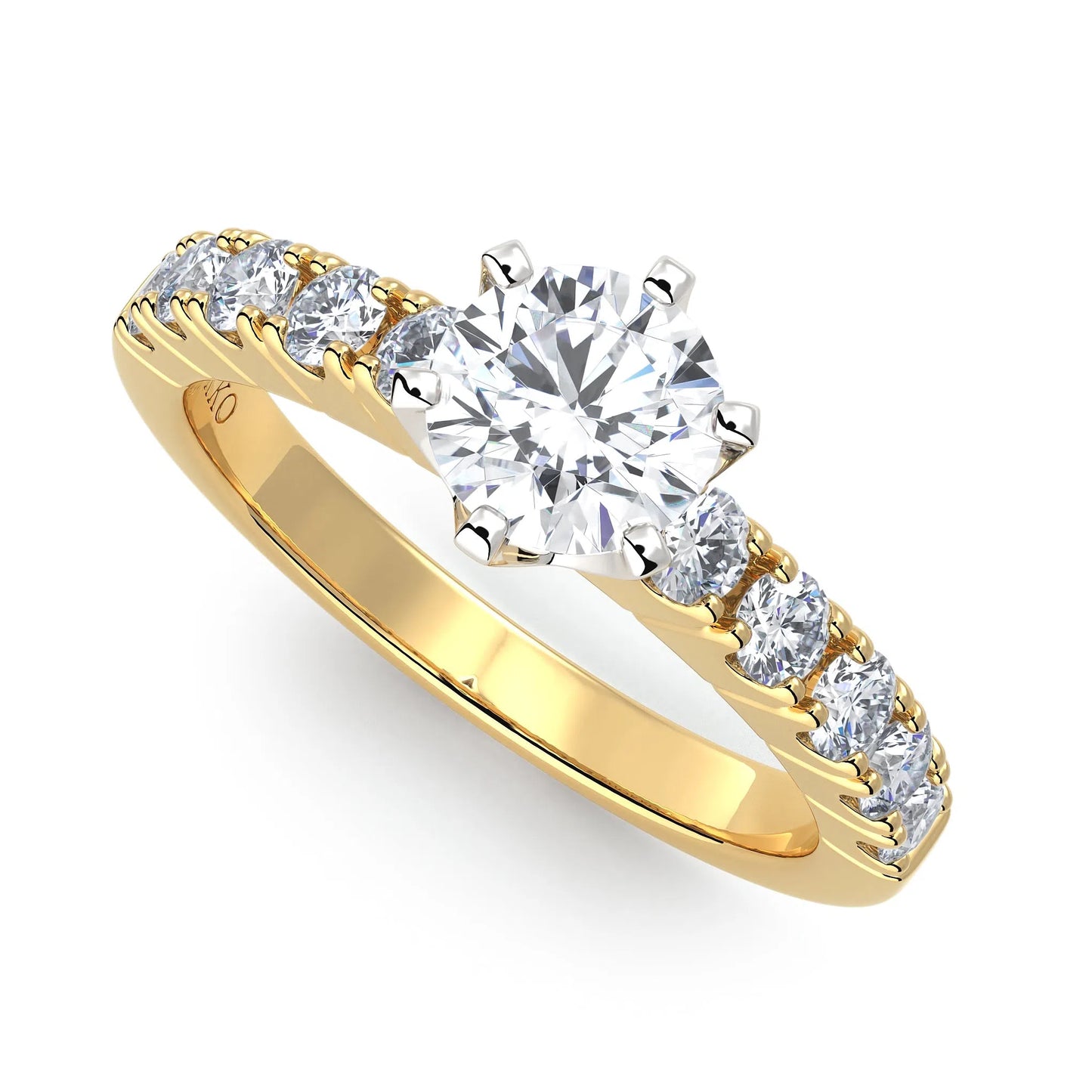 Suokko Timanttikorut -timanttisormus keltakultaa, jossa istutettuna 11 timanttia. Tuotekoodi KR18132BR65