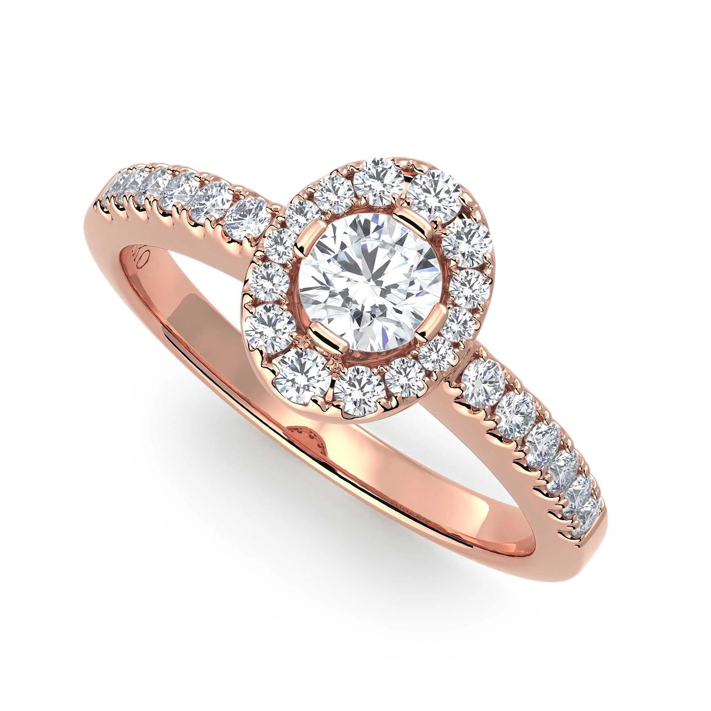 Suokko Timanttikorut -timanttisormus rosakultaa, jossa istutettuna 27 timanttia. Tuotekoodi KR18268BR30