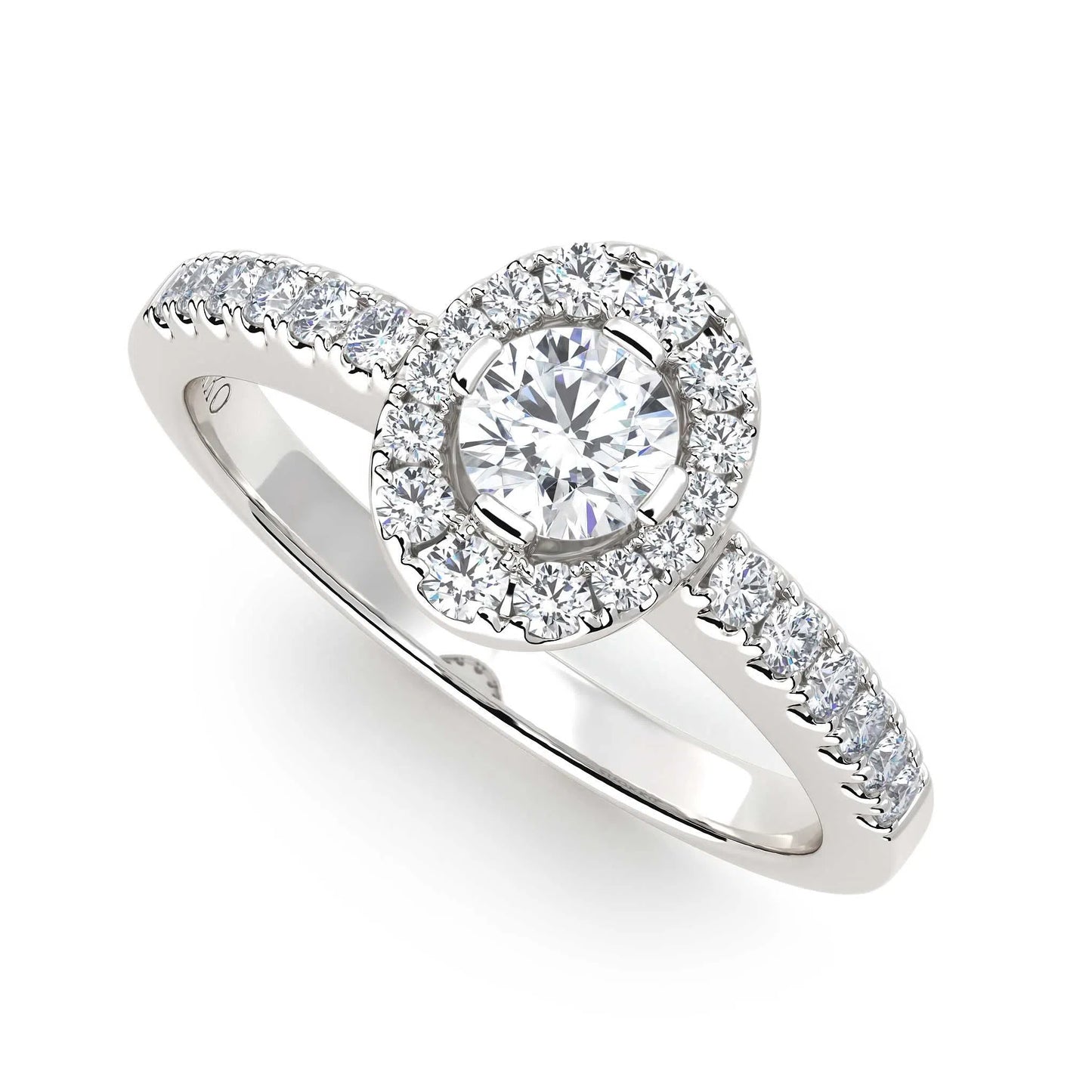 Suokko Timanttikorut -timanttisormus valkokultaa, jossa istutettuna 27 timanttia. Tuotekoodi KR18268BR30