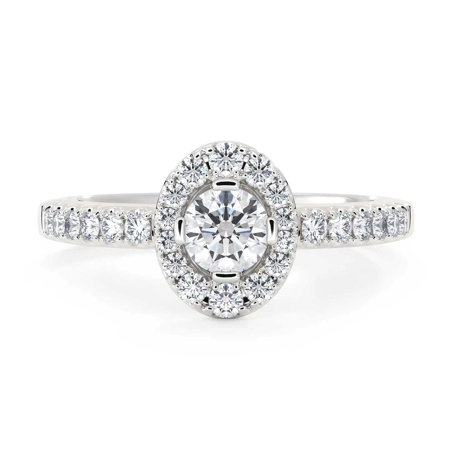 Suokko Timanttikorut -timanttisormus valkokultaa, jossa istutettuna 27 timanttia. Tuotekoodi KR18268BR30