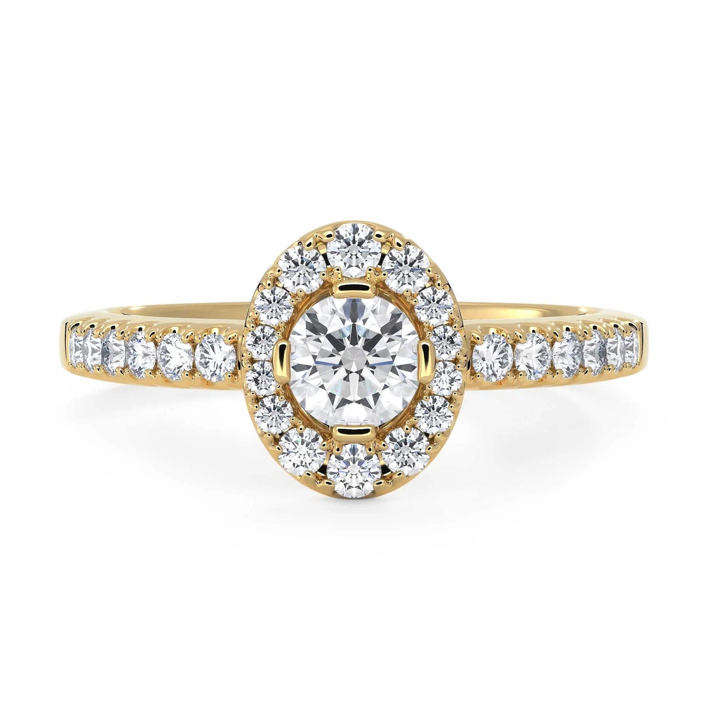 Suokko Timanttikorut -timanttisormus keltakultaa, jossa istutettuna 27 timanttia. Tuotekoodi KR18268BR30