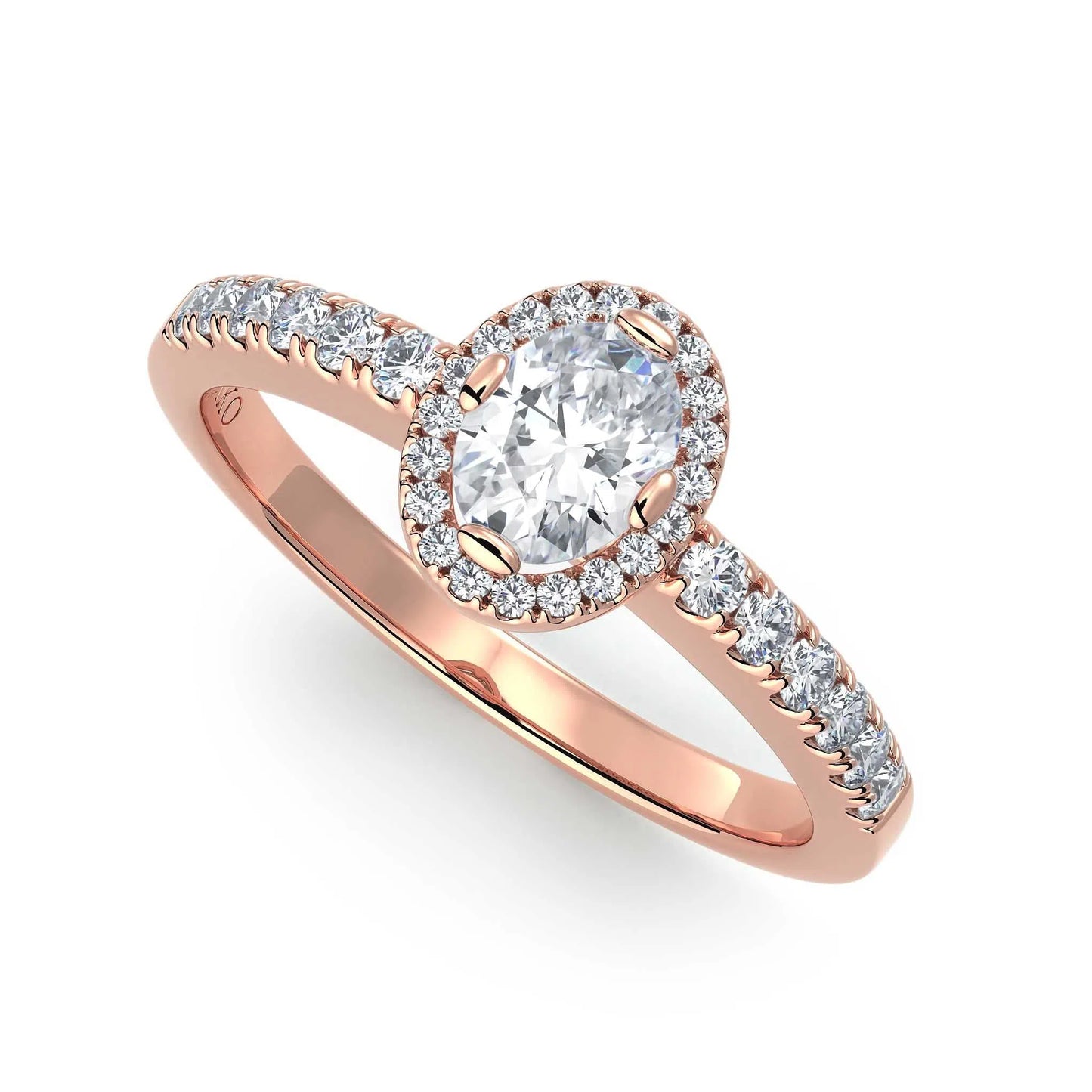 Suokko Timanttikorut -timanttisormus rosakultaa, jossa istutettuna 33 timanttia. Tuotekoodi KR18453OV5.5X4