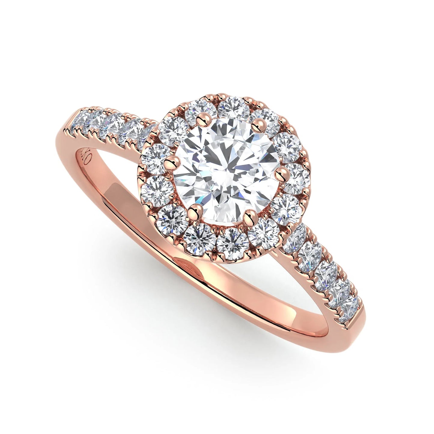 Suokko Timanttikorut -timanttisormus rosakultaa, jossa istutettuna 24 timanttia. Tuotekoodi KR18564BR50