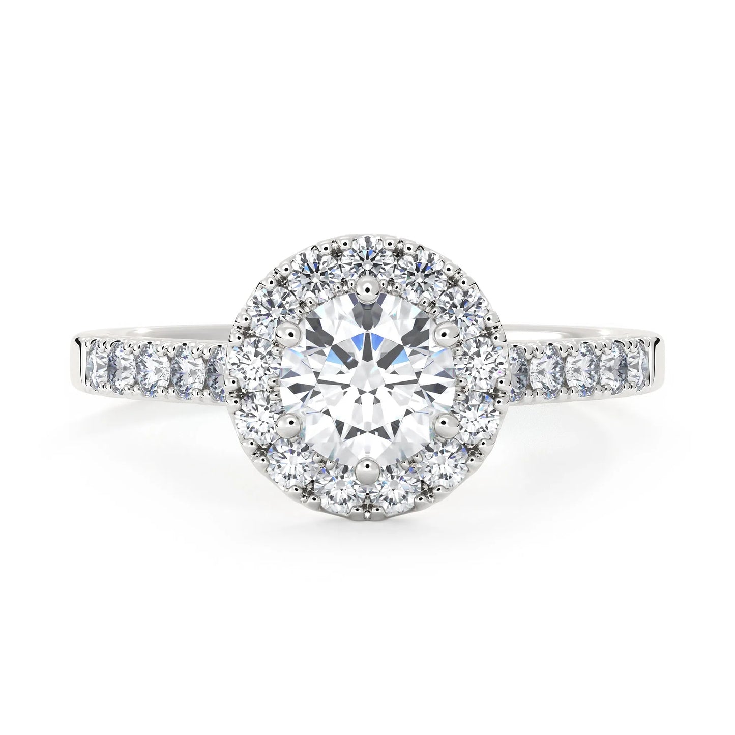 Suokko Timanttikorut -timanttisormus valkokultaa, jossa istutettuna 24 timanttia. Tuotekoodi KR18564BR50