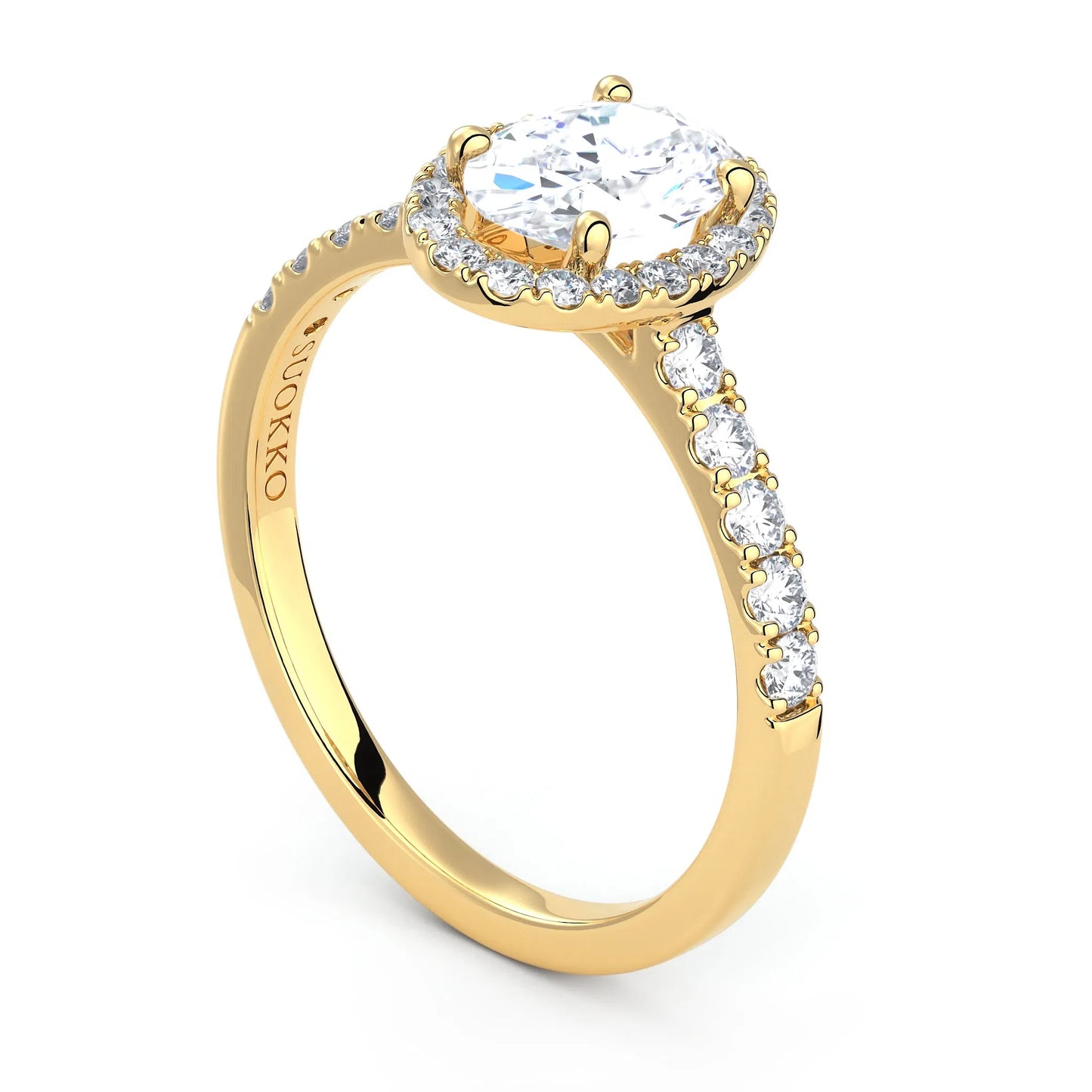 Suokko Timanttikorut -timanttisormus keltakultaa, jossa istutettuna 29 timanttia. Tuotekoodi KR18630OV7.5X5