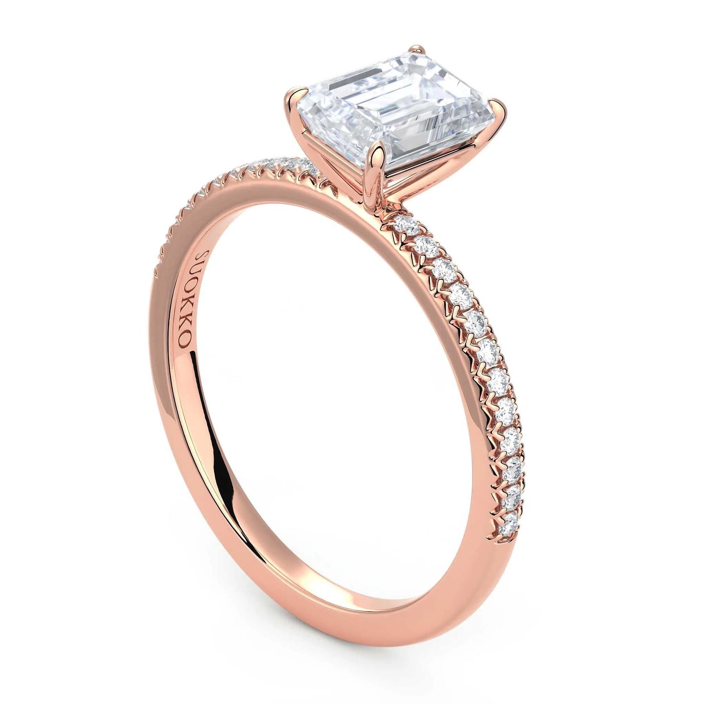 Suokko Timanttikorut -timanttisormus rosakultaa, jossa istutettuna 25 timanttia. Tuotekoodi KR19037EC100