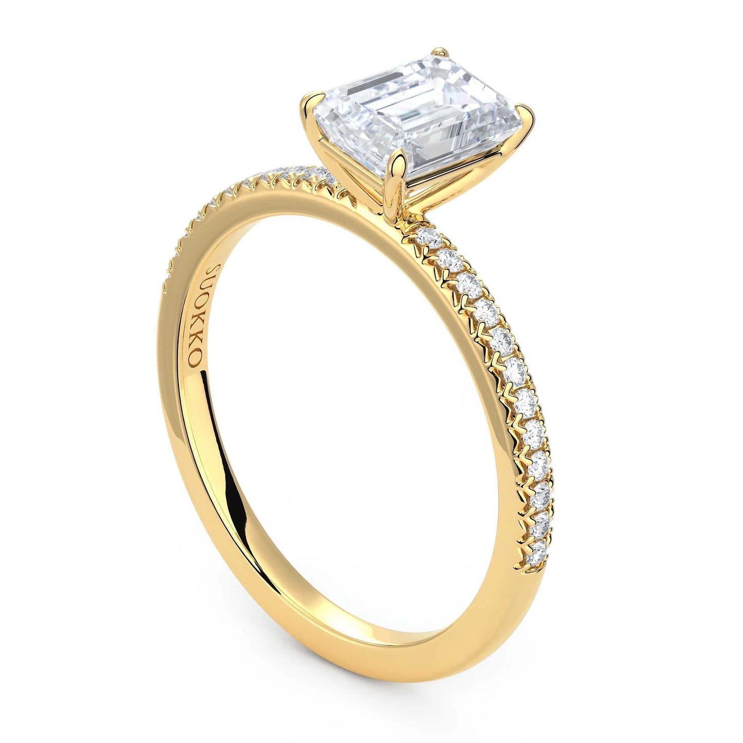 Suokko Timanttikorut -timanttisormus keltakultaa, jossa istutettuna 25 timanttia. Tuotekoodi KR19037EC100