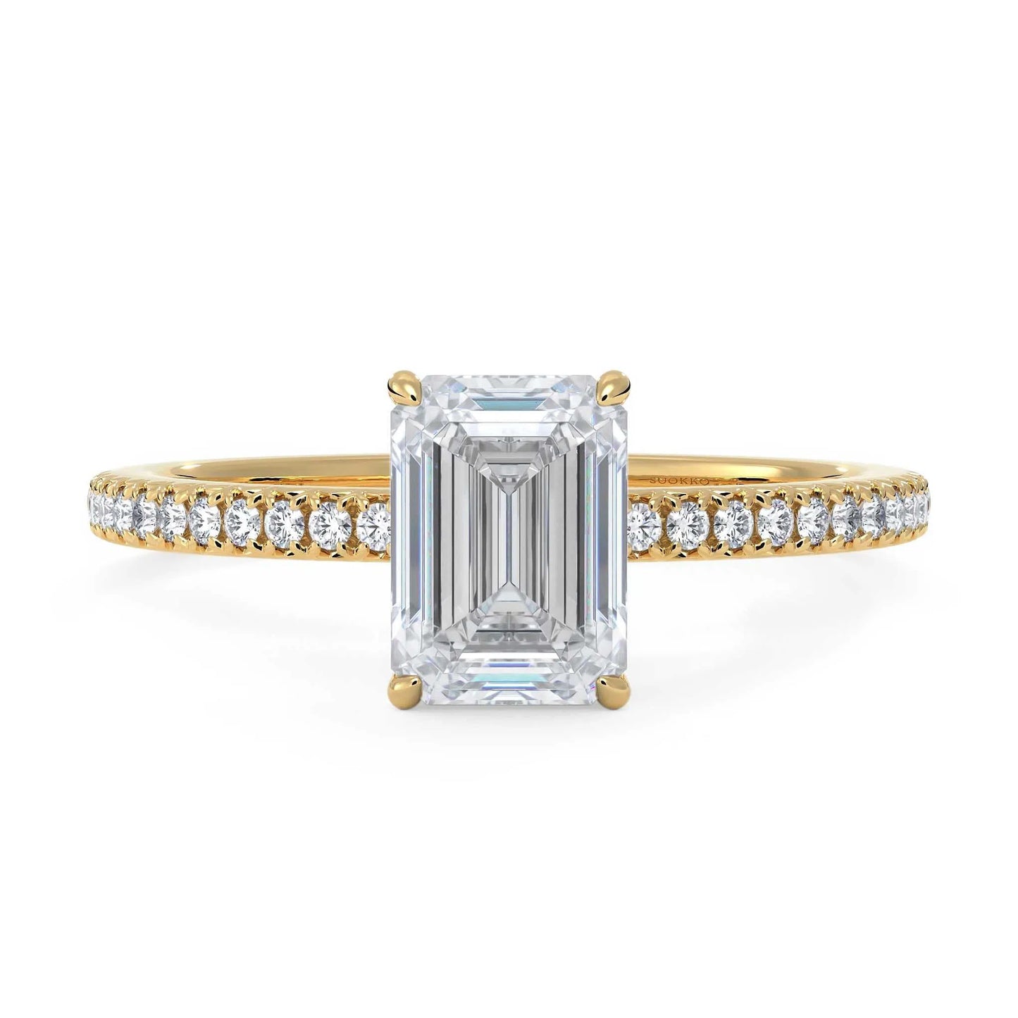 Suokko Timanttikorut -timanttisormus keltakultaa, jossa istutettuna 25 timanttia. Tuotekoodi KR19037EC100