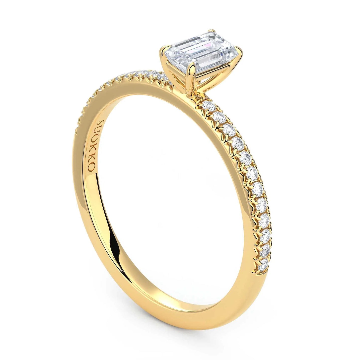 Suokko Timanttikorut -timanttisormus keltakultaa, jossa istutettuna 25 timanttia. Tuotekoodi KR19037EC30