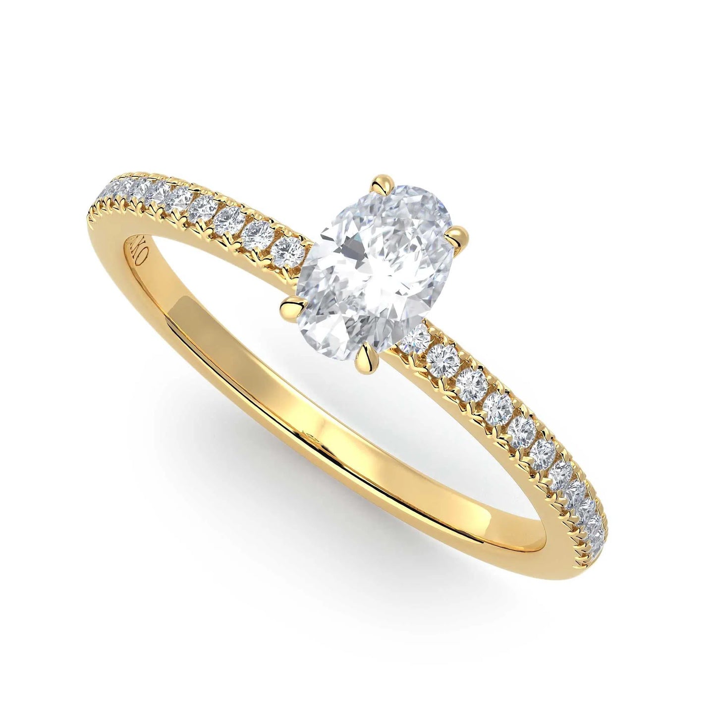 Suokko Timanttikorut -timanttisormus keltakultaa, jossa istutettuna 25 timanttia. Tuotekoodi KR19038OV50