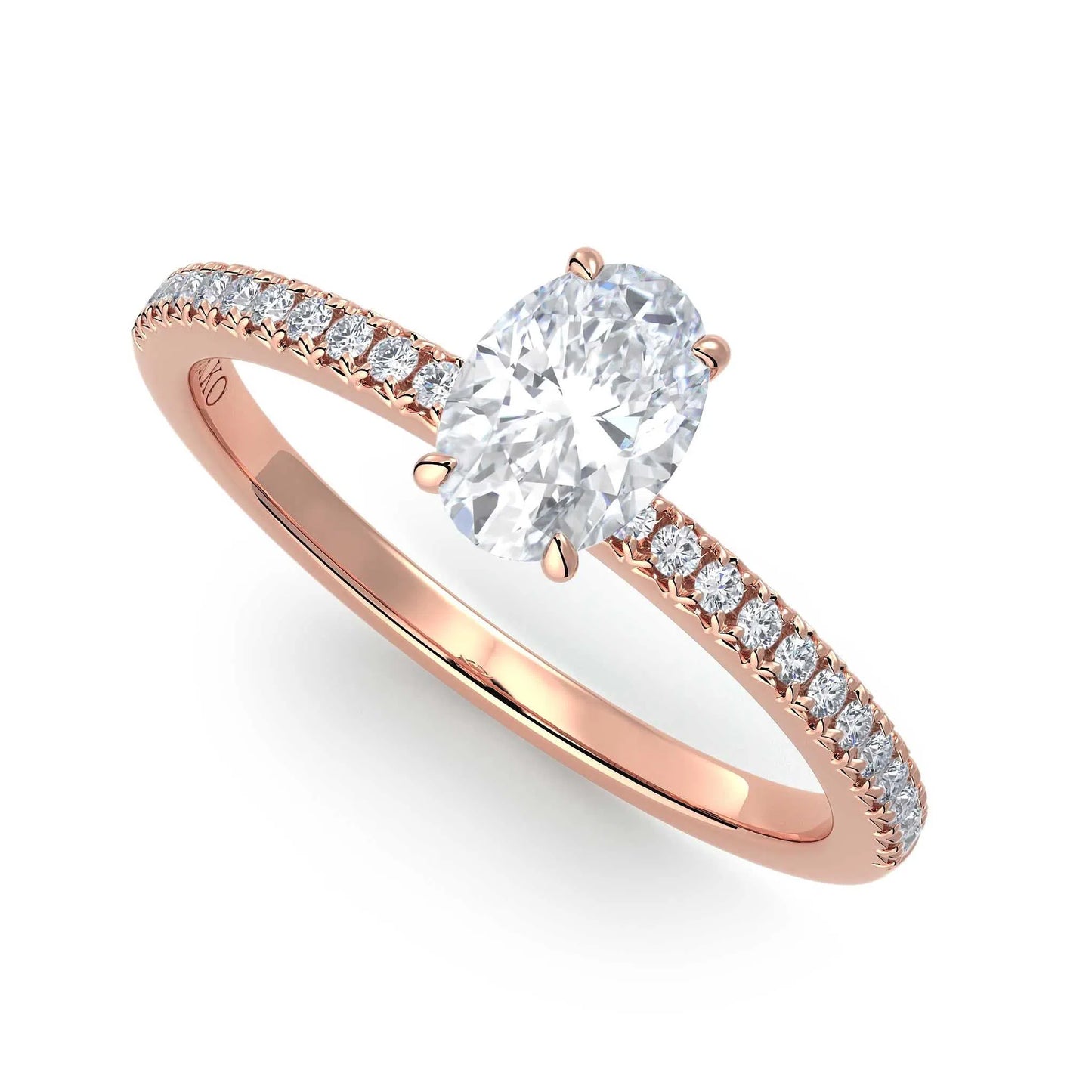 Suokko Timanttikorut -timanttisormus rosakultaa, jossa istutettuna 25 timanttia. Tuotekoodi KR19038OV75