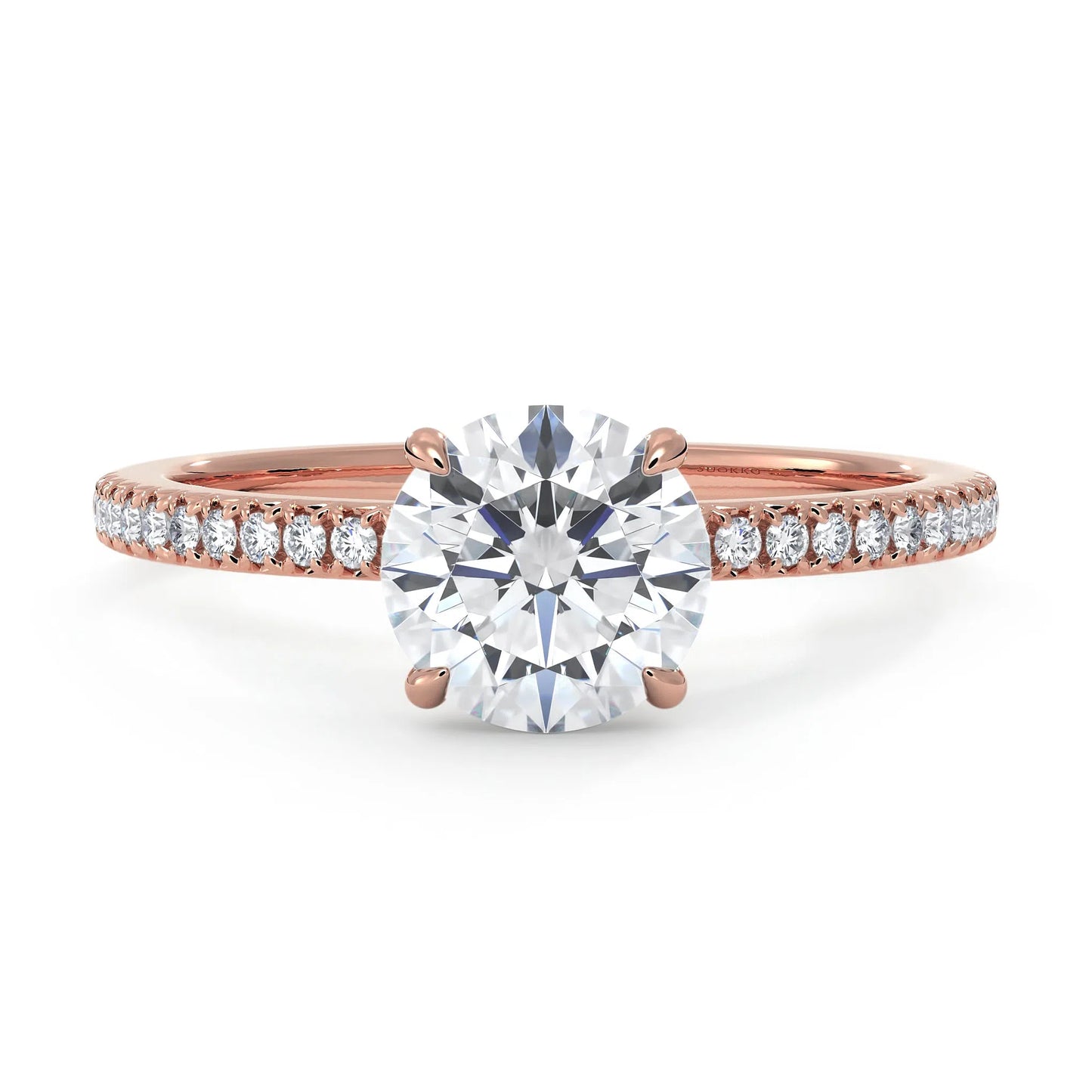 Suokko Timanttikorut -timanttisormus rosakultaa, jossa istutettuna 25 timanttia. Tuotekoodi KR19039BR100