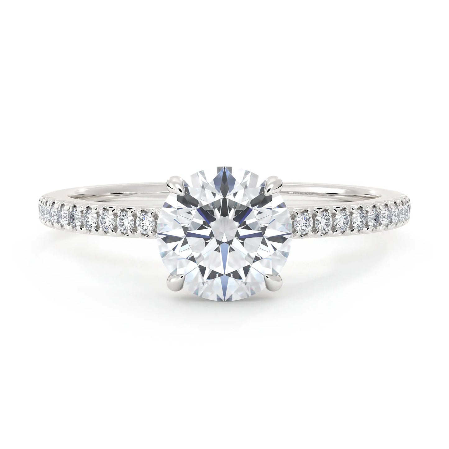 Suokko Timanttikorut -timanttisormus valkokultaa, jossa istutettuna 25 timanttia. Tuotekoodi KR19039BR100