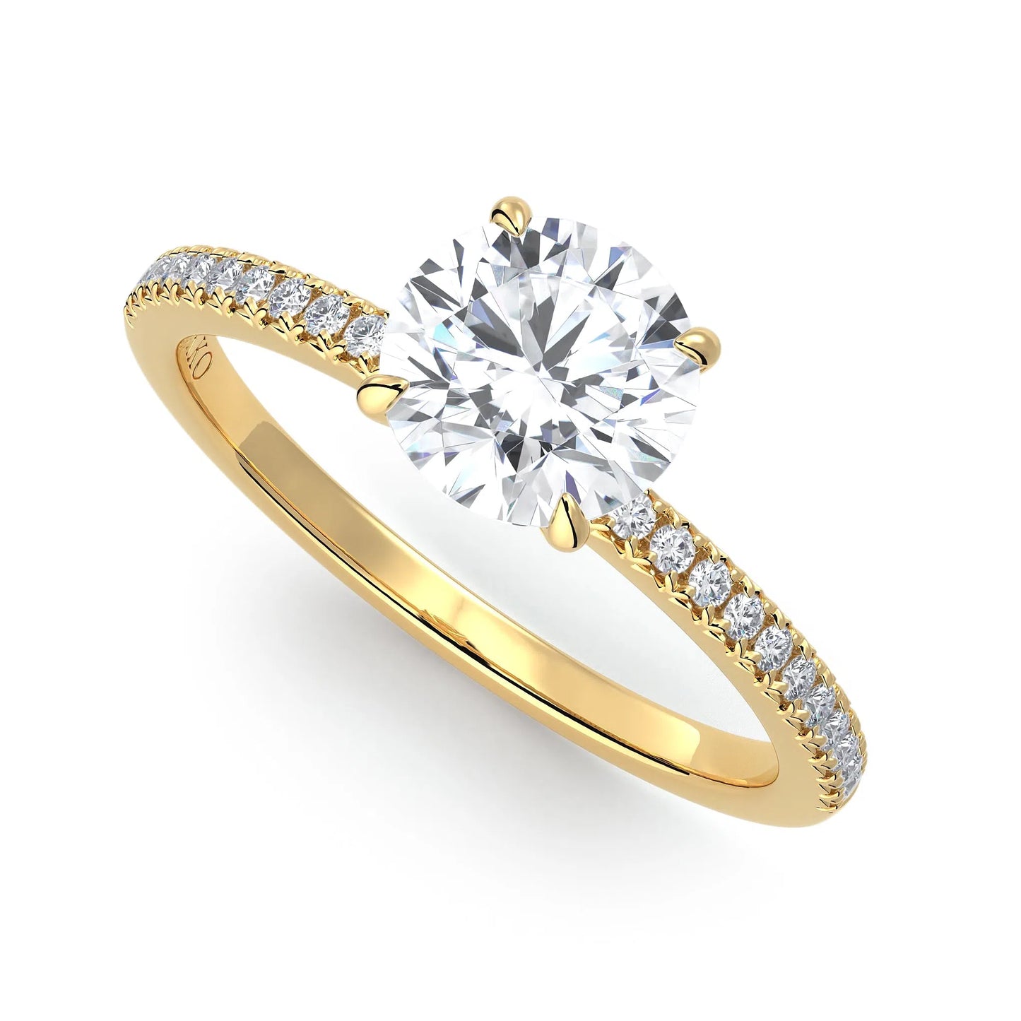 Suokko Timanttikorut -timanttisormus keltakultaa, jossa istutettuna 25 timanttia. Tuotekoodi KR19039BR100